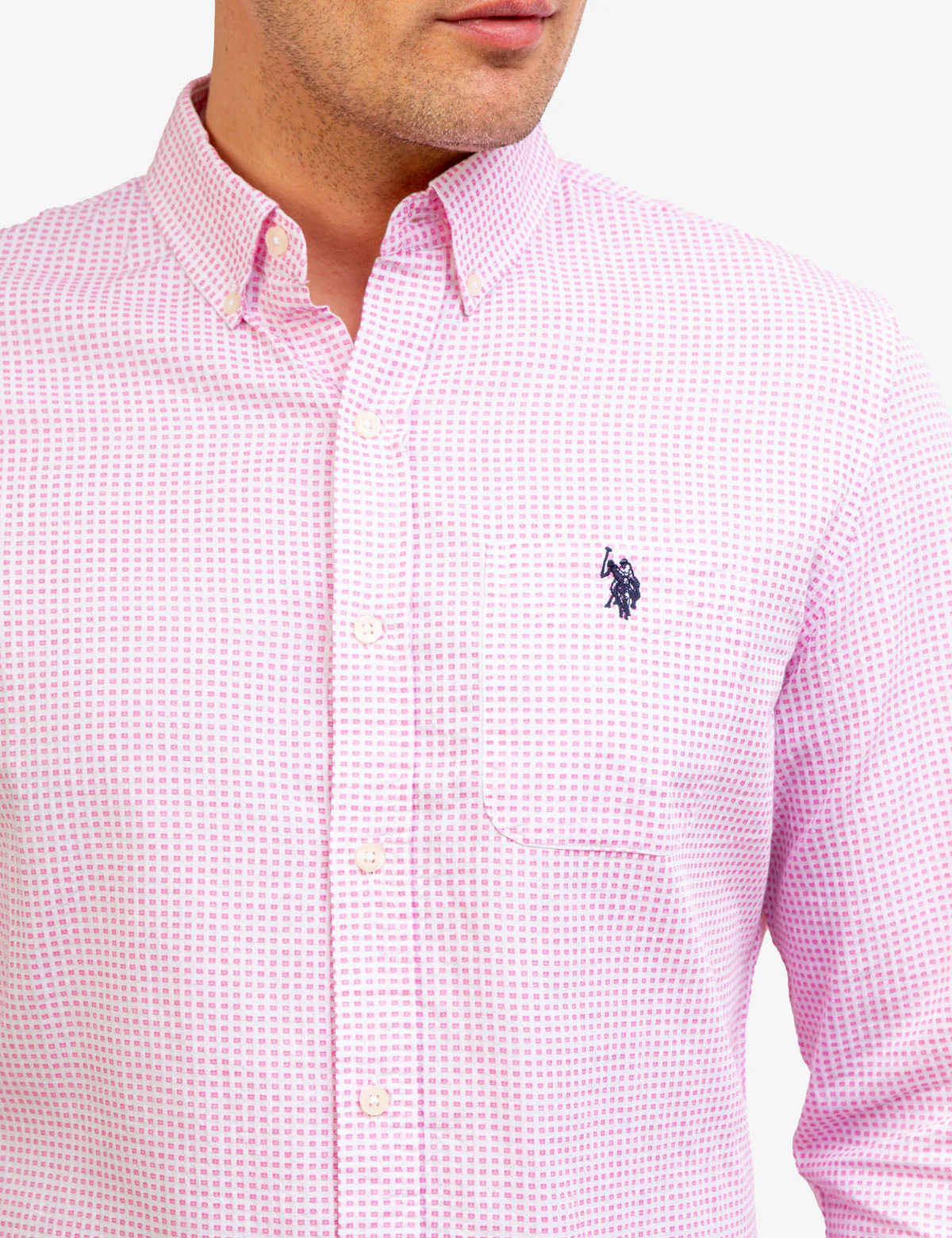 LONG SLEEVE DOBBY PRINT WOVEN SHIRT - Image 5