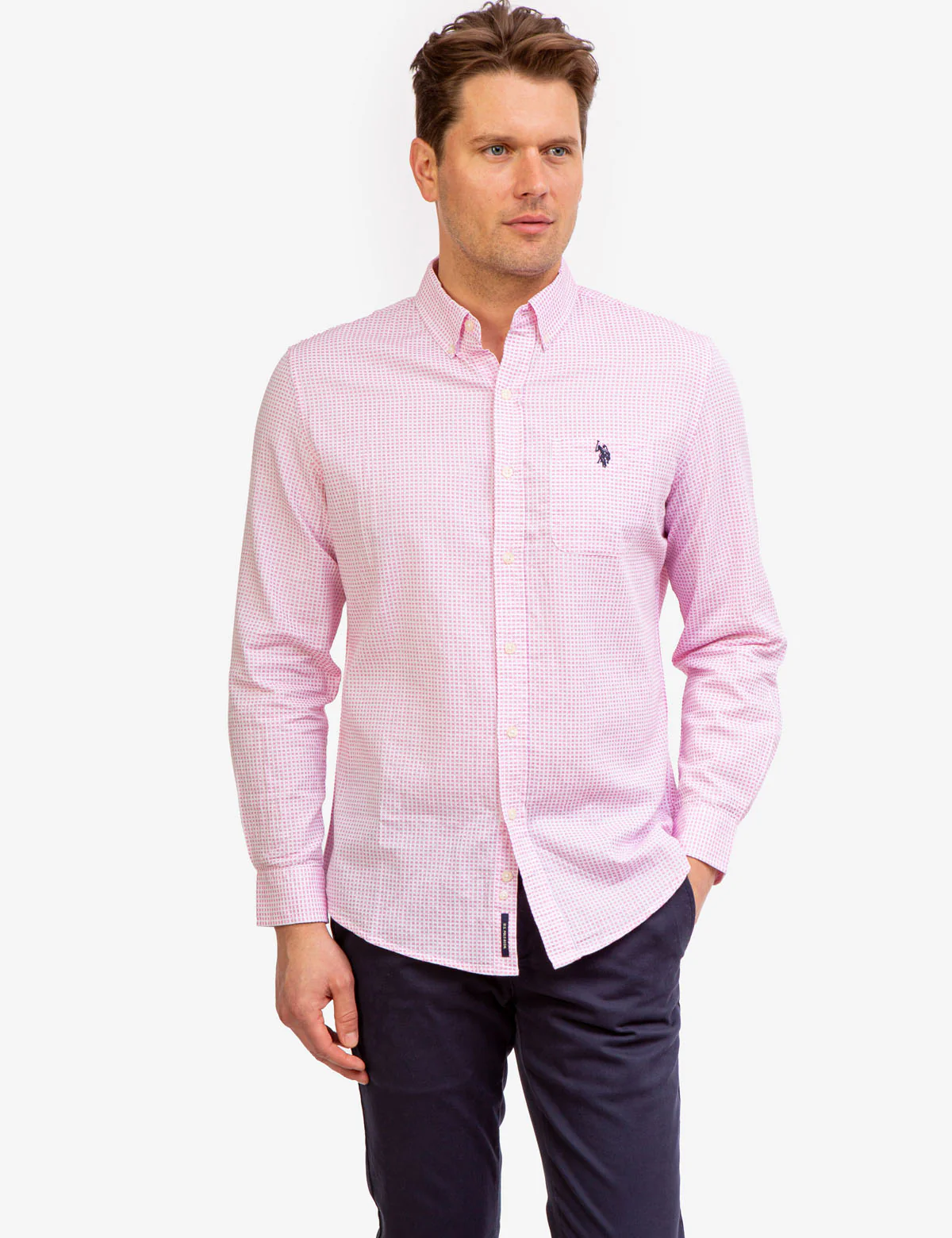 LONG SLEEVE DOBBY PRINT WOVEN SHIRT - Image 6