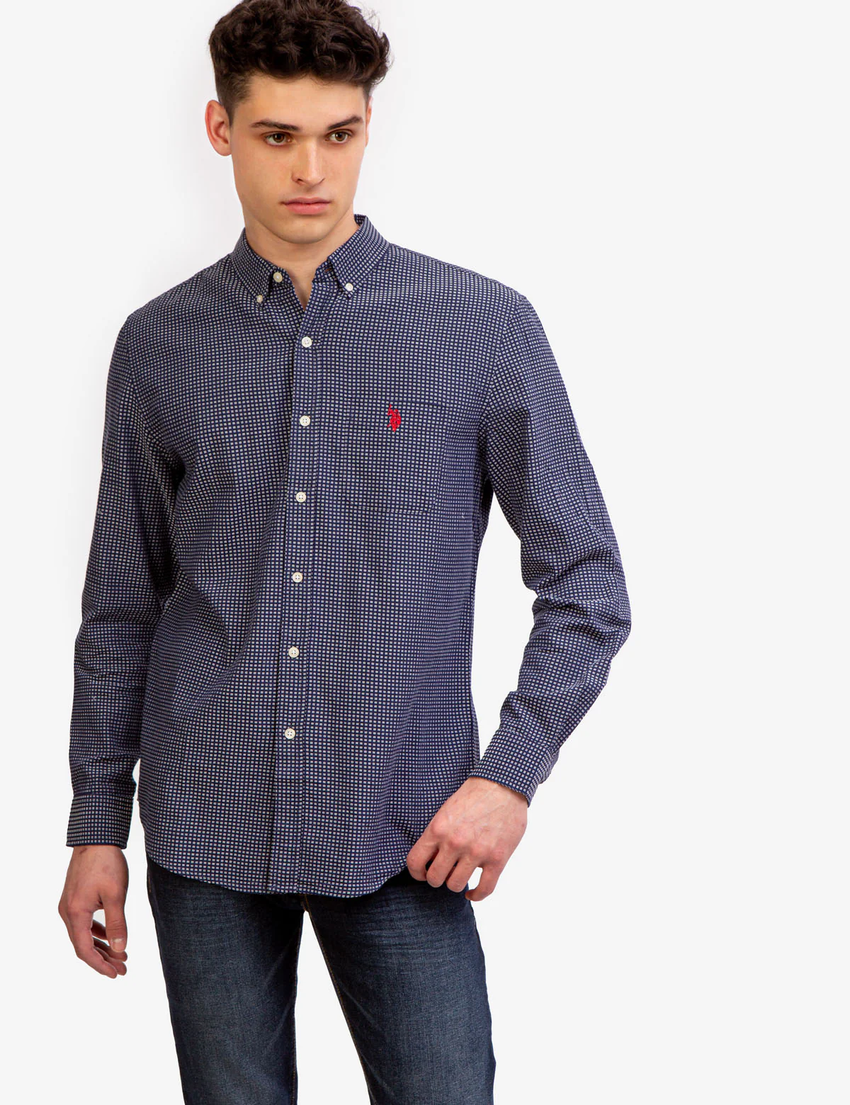 LONG SLEEVE DOBBY PRINT WOVEN SHIRT - Image 7