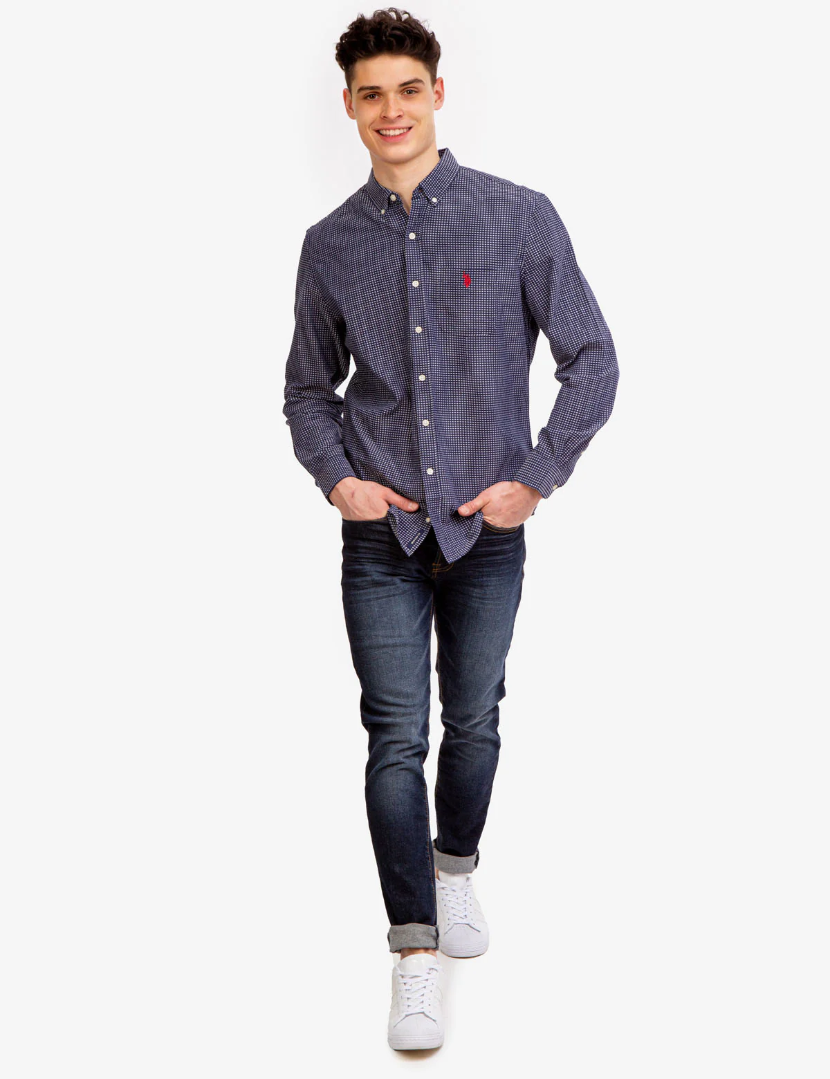 LONG SLEEVE DOBBY PRINT WOVEN SHIRT - Image 8