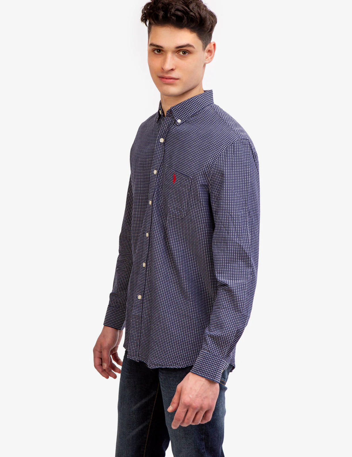 LONG SLEEVE DOBBY PRINT WOVEN SHIRT - Image 9