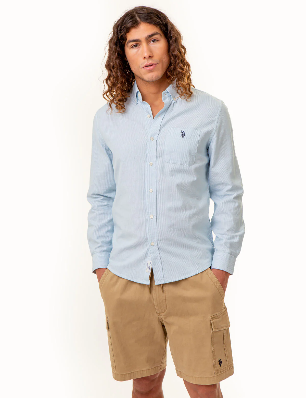 LONG SLEEVE DOT PRINT SQUARE WEAVE SHIRT - Image 2