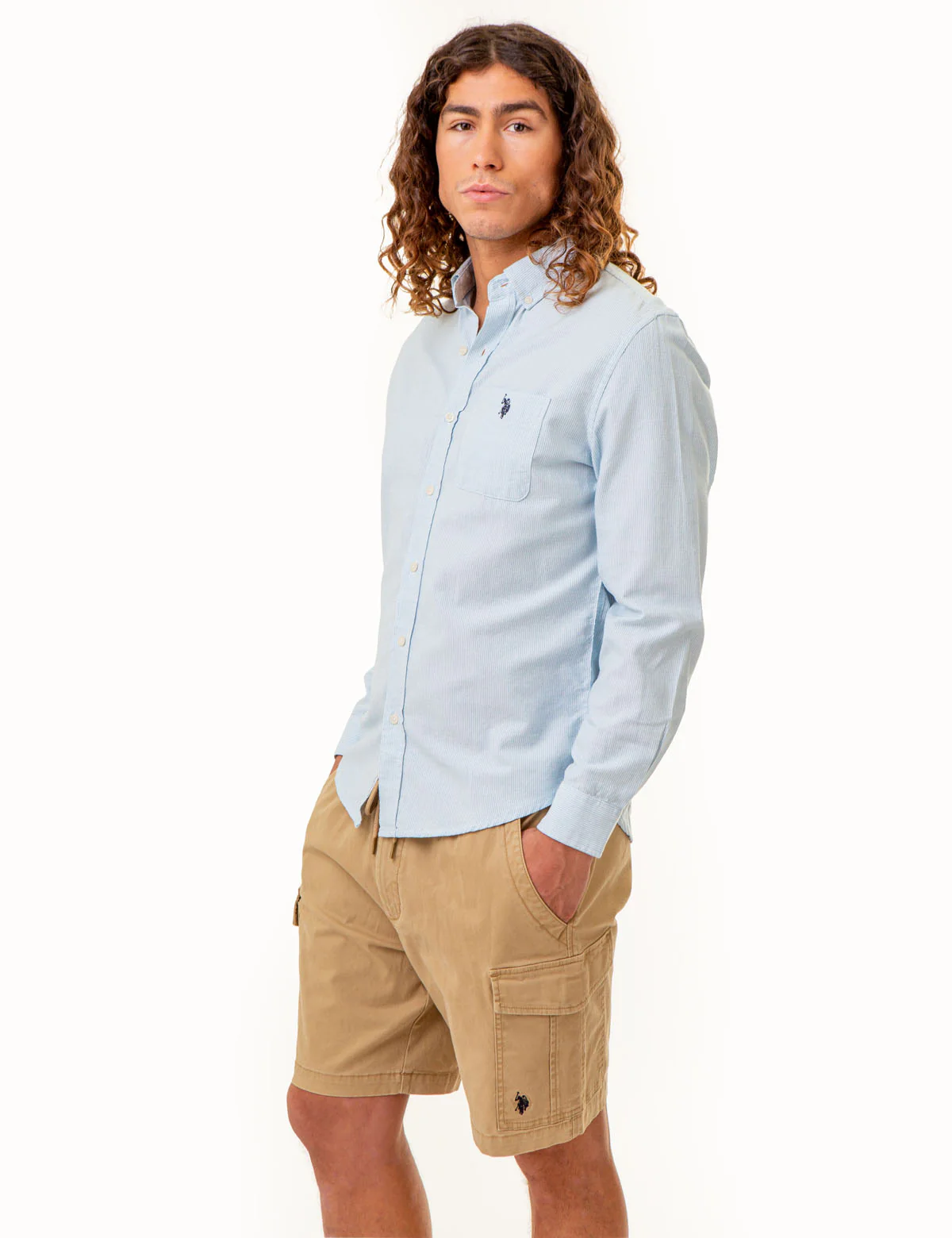 LONG SLEEVE DOT PRINT SQUARE WEAVE SHIRT - Image 5