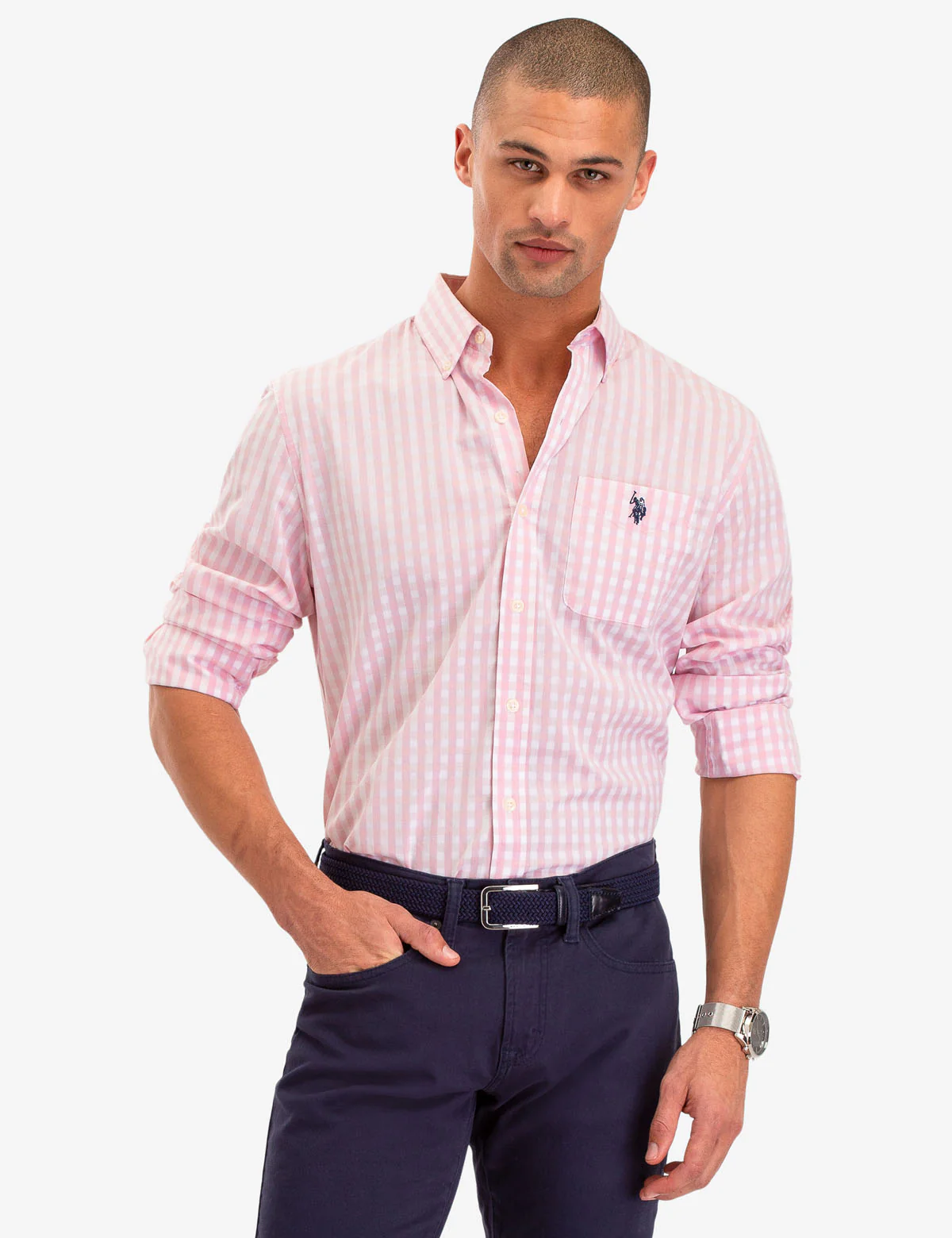 LONG SLEEVE GINGHAM PLAID SHIRT