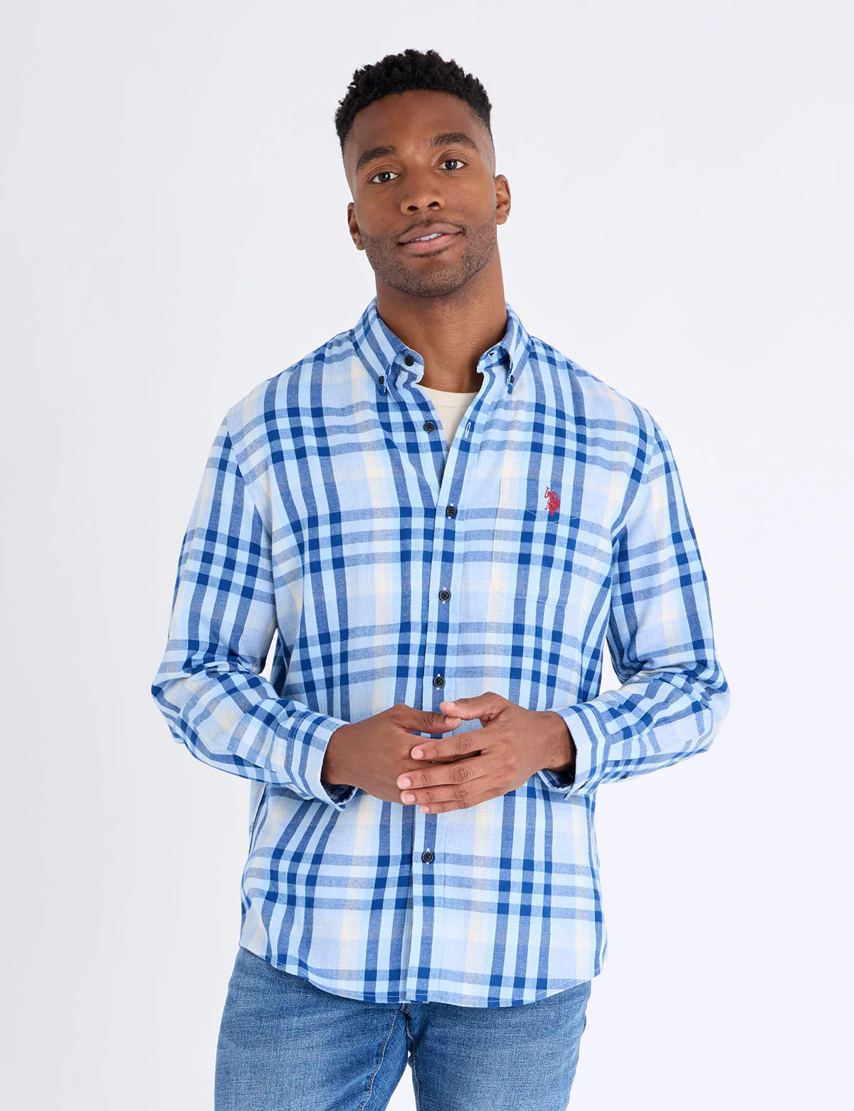 LONG SLEEVE LARGE PLAID PEACHED TWILL SHIRT - Image 2