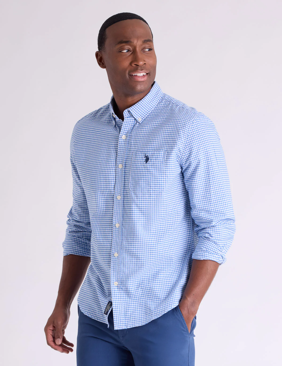 LONG SLEEVE LIGHT WEIGHT GINGHAM OXFORD SHIRT - Image 7