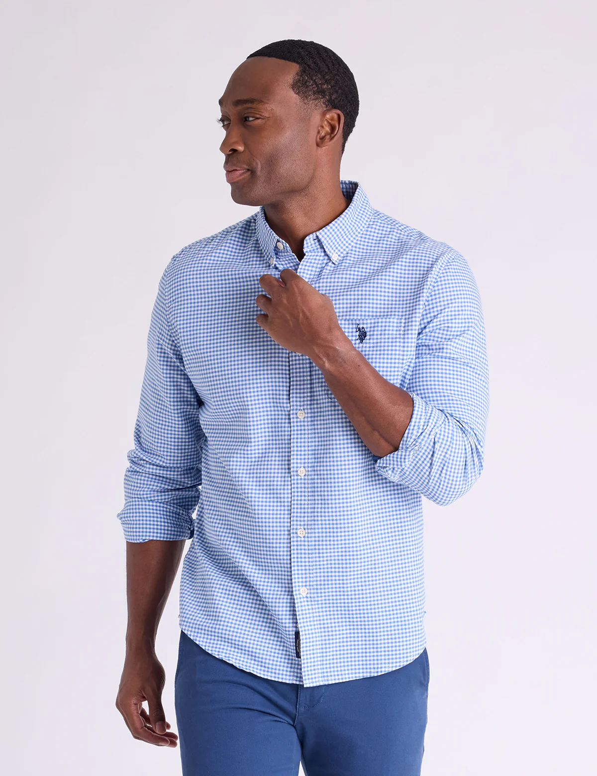 LONG SLEEVE LIGHT WEIGHT GINGHAM OXFORD SHIRT - Image 9