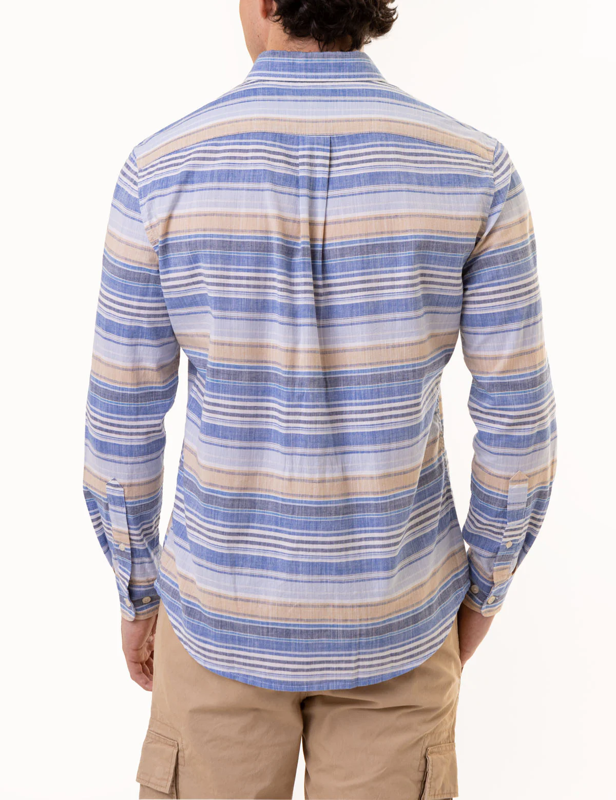 LONG SLEEVE MULTI STRIPE POPLIN SHIRT - Image 3