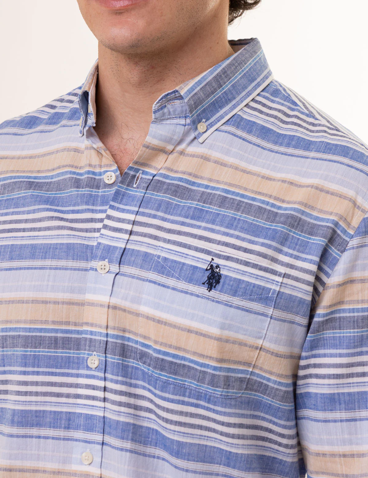 LONG SLEEVE MULTI STRIPE POPLIN SHIRT - Image 4