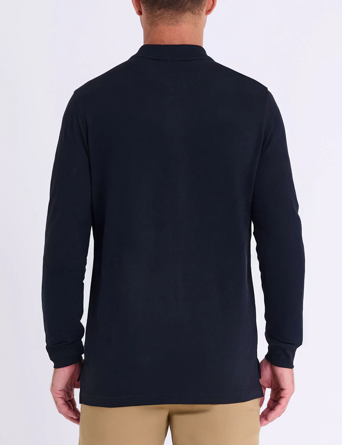 LONG SLEEVE PEACHED JERSEY POLO SHIRT - Image 12