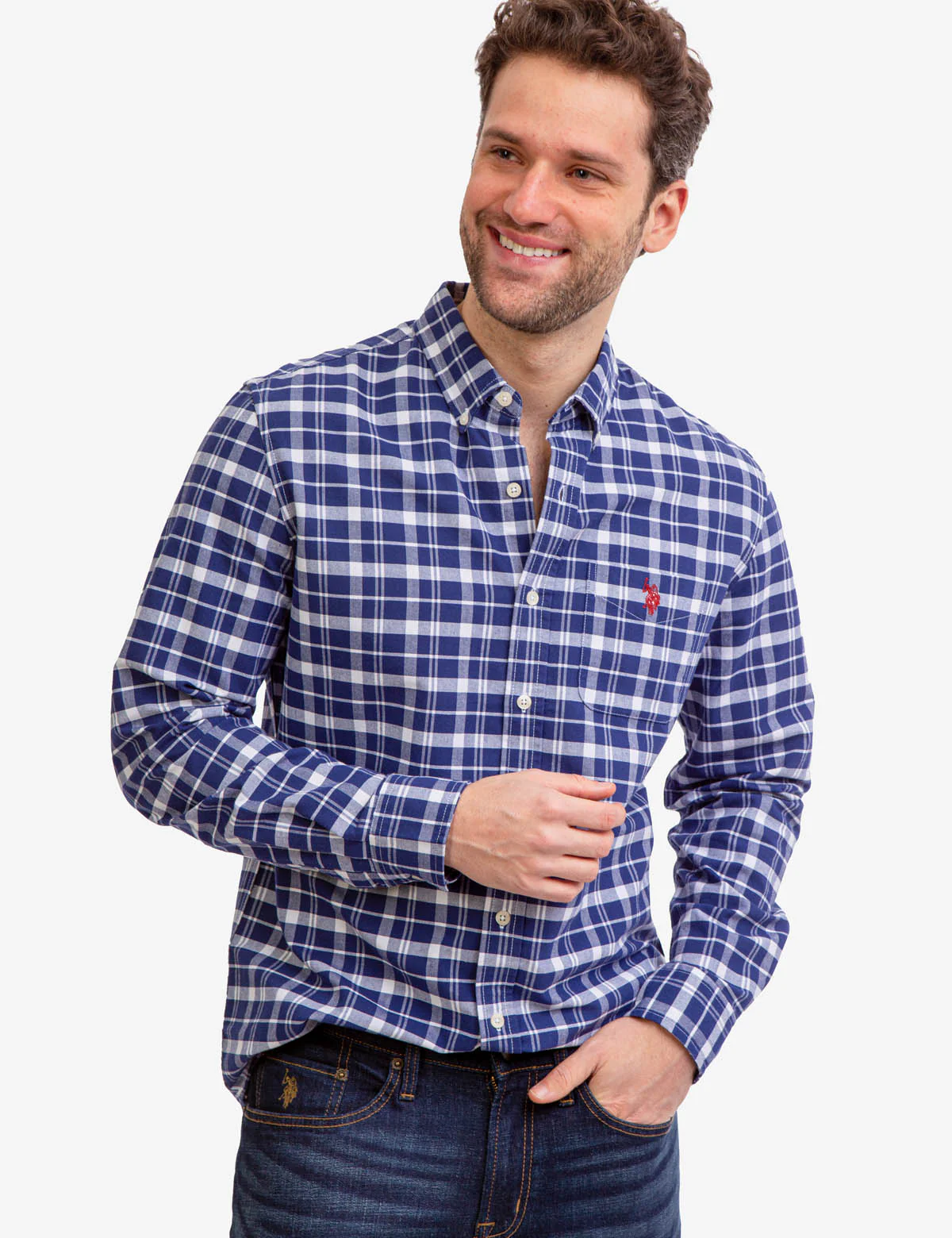 LONG SLEEVE PLAID OXFORD SHIRT - Image 3