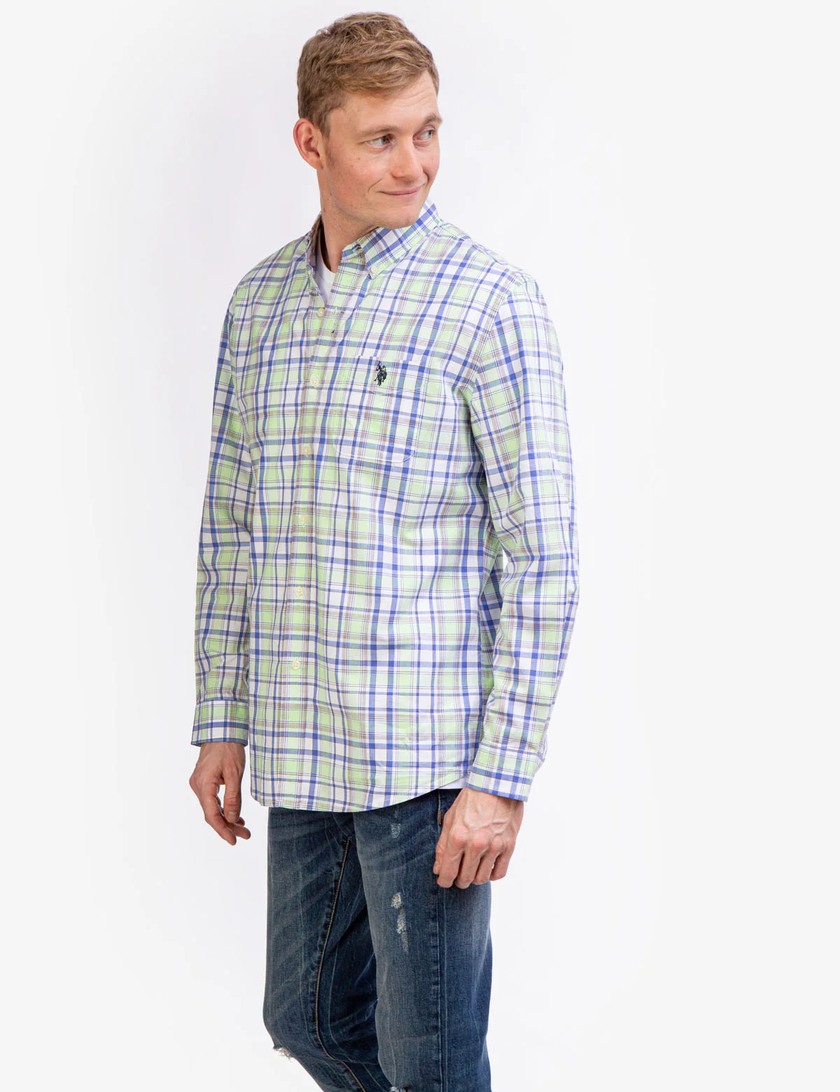 LONG SLEEVE PLAID POPLIN SHIRT - Image 3