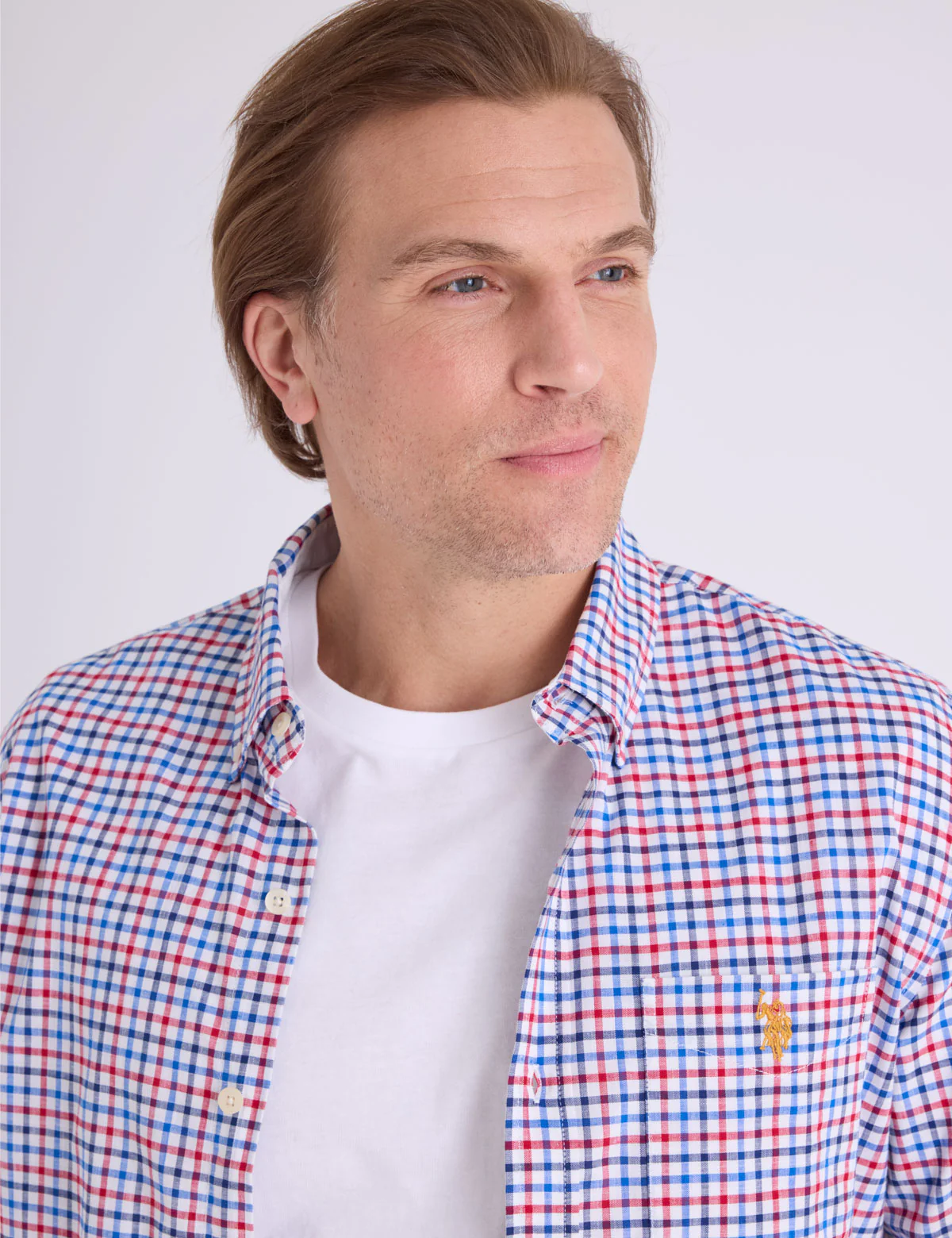 LONG SLEEVE PLAID STRETCH SLUB POPLIN SHIRT - Image 4