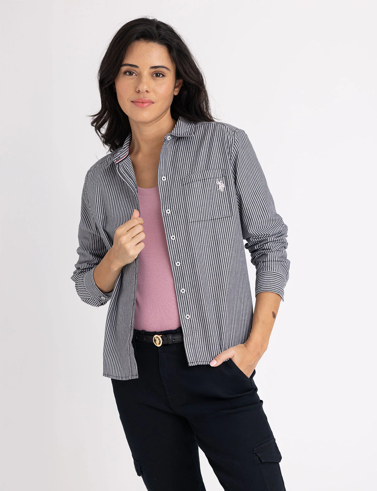 LONG SLEEVE RELAXED STRIPE POPLIN SHIRT