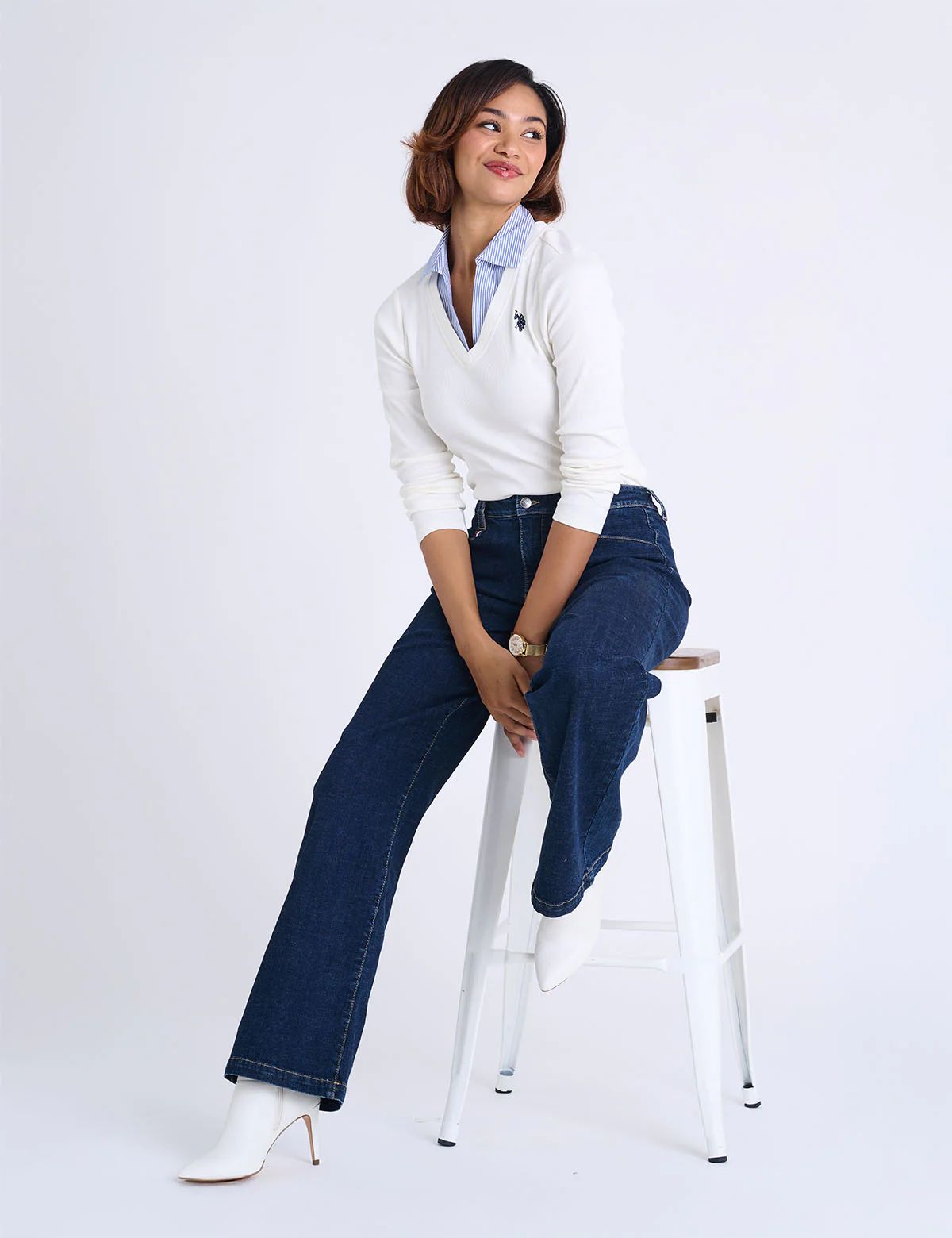 LONG SLEEVE RIB WOVEN LAYERED SHIRT - Image 6