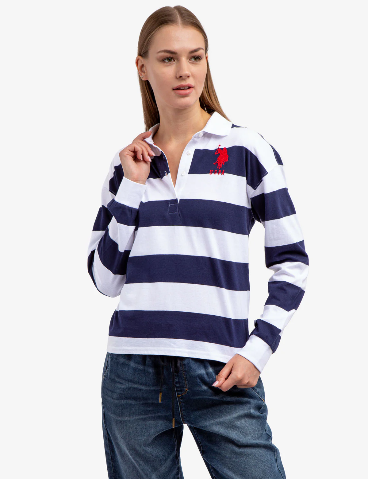 LONG SLEEVE RUGBY STRIPE POLO SHIRT - Image 6