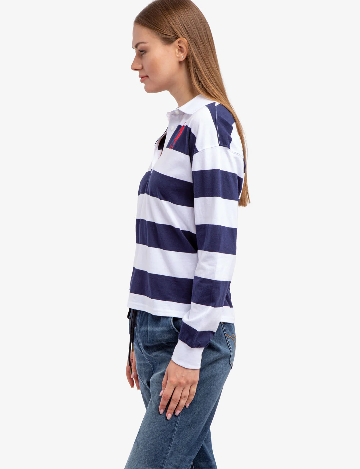 LONG SLEEVE RUGBY STRIPE POLO SHIRT - Image 8