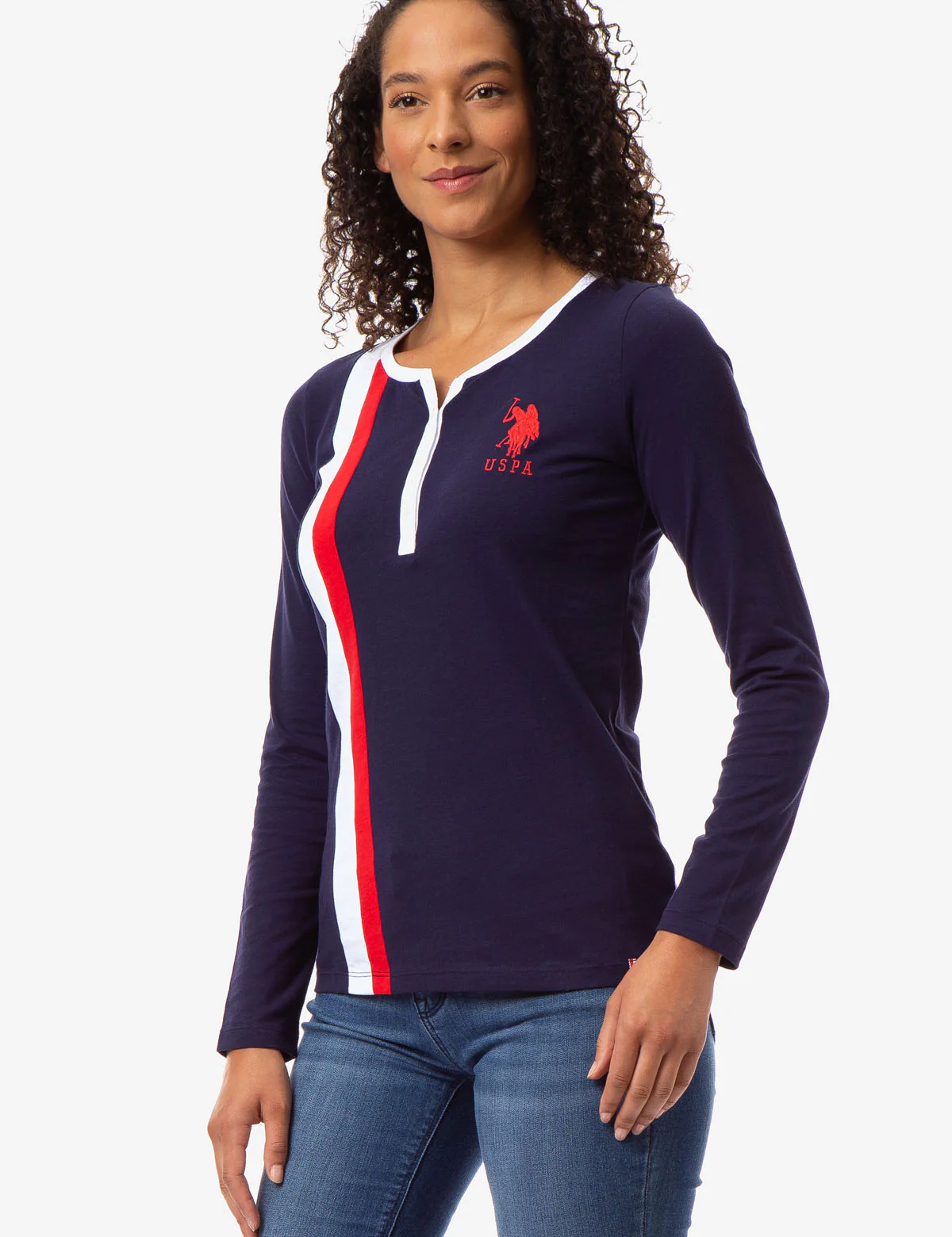 LONG SLEEVE SCOOP NECK FLAG HENLEY - Image 6