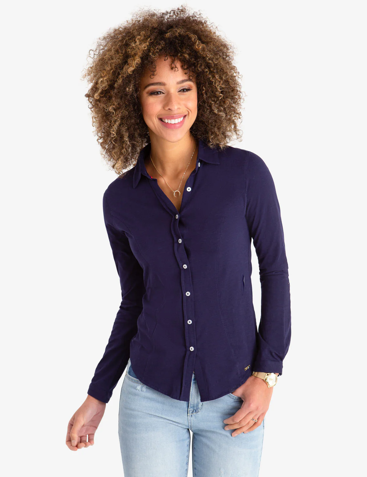 LONG SLEEVE SHIRT IN COTTON JERSEY