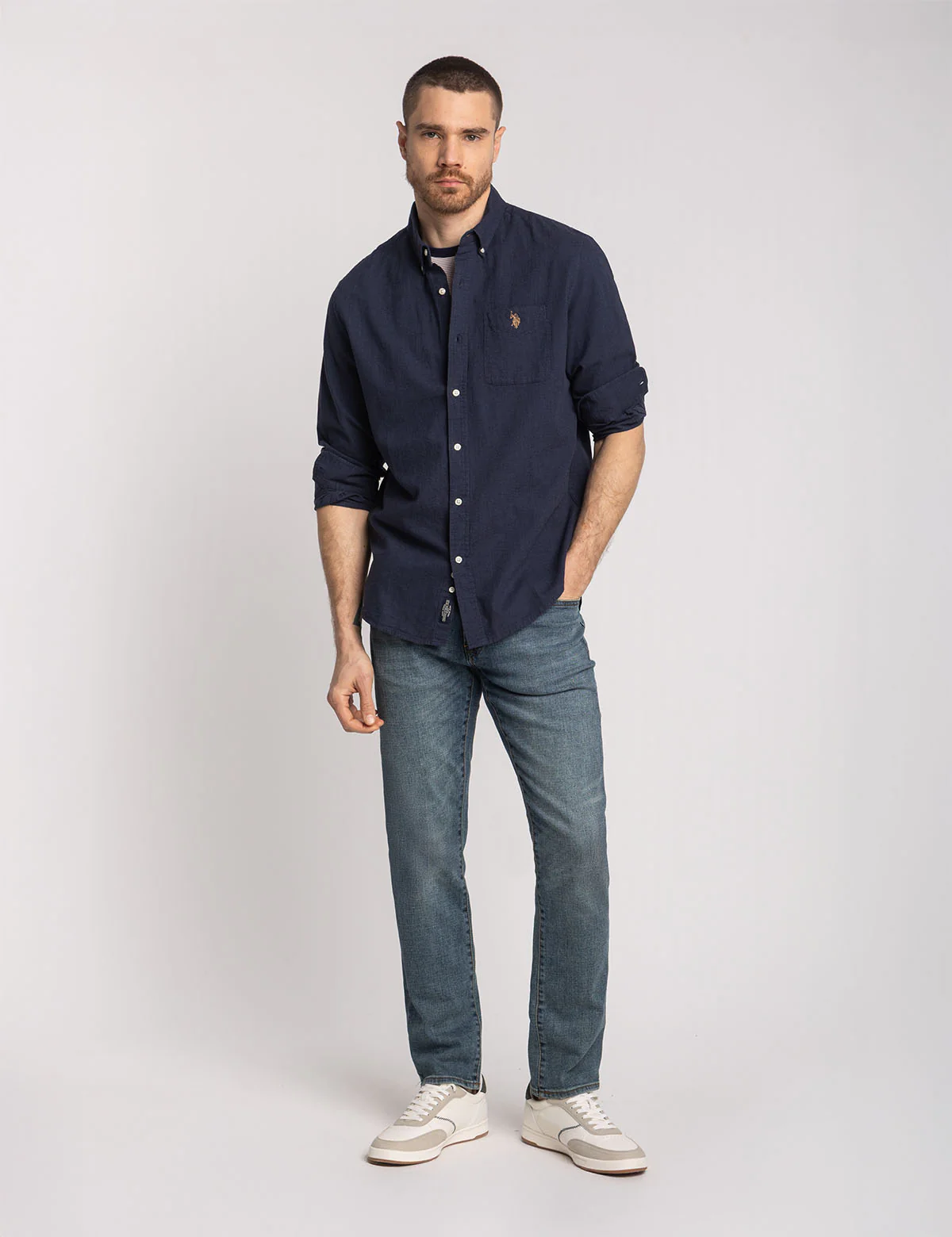 LONG SLEEVE SOFT LINEN BLEND SHIRT - Image 3