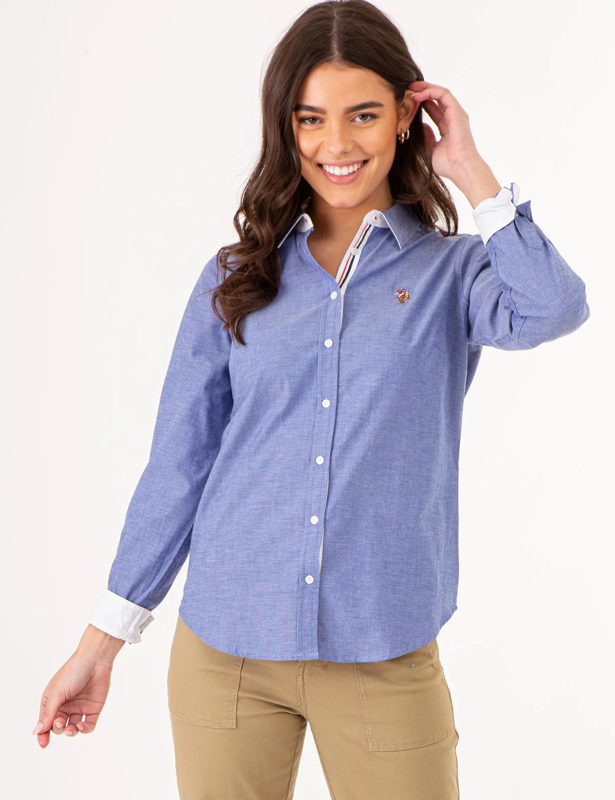 LONG SLEEVE SOLID STRETCH OXFORD SHIRT - Image 19