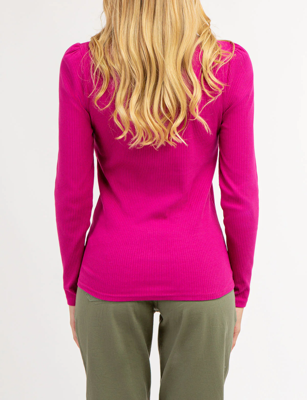 LONG SLEEVE SQUARE NECK RIBBED TOP - Image 5