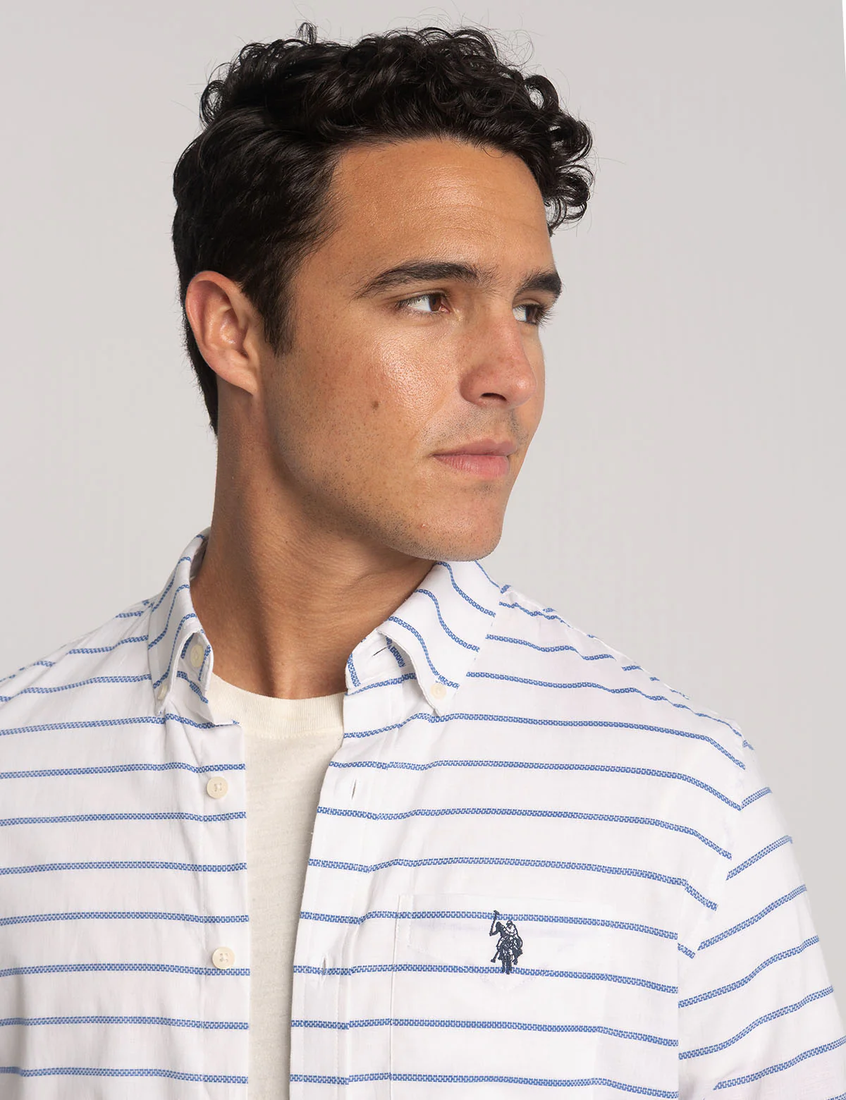 LONG SLEEVE STRETCH SLUB POPLIN SHIRT - Image 3