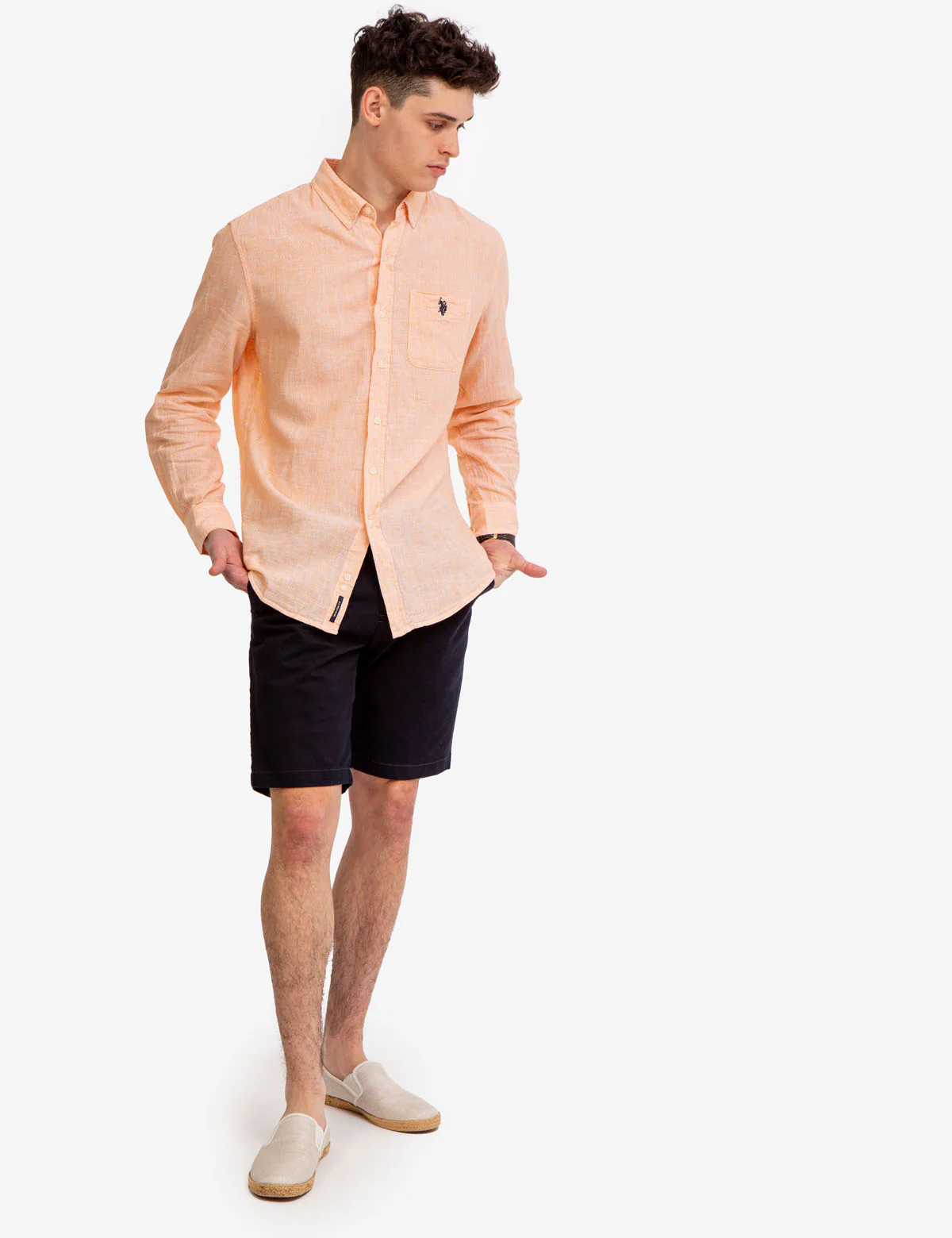 LONG SLEEVE STRIPE LINEN SHIRT - Image 8