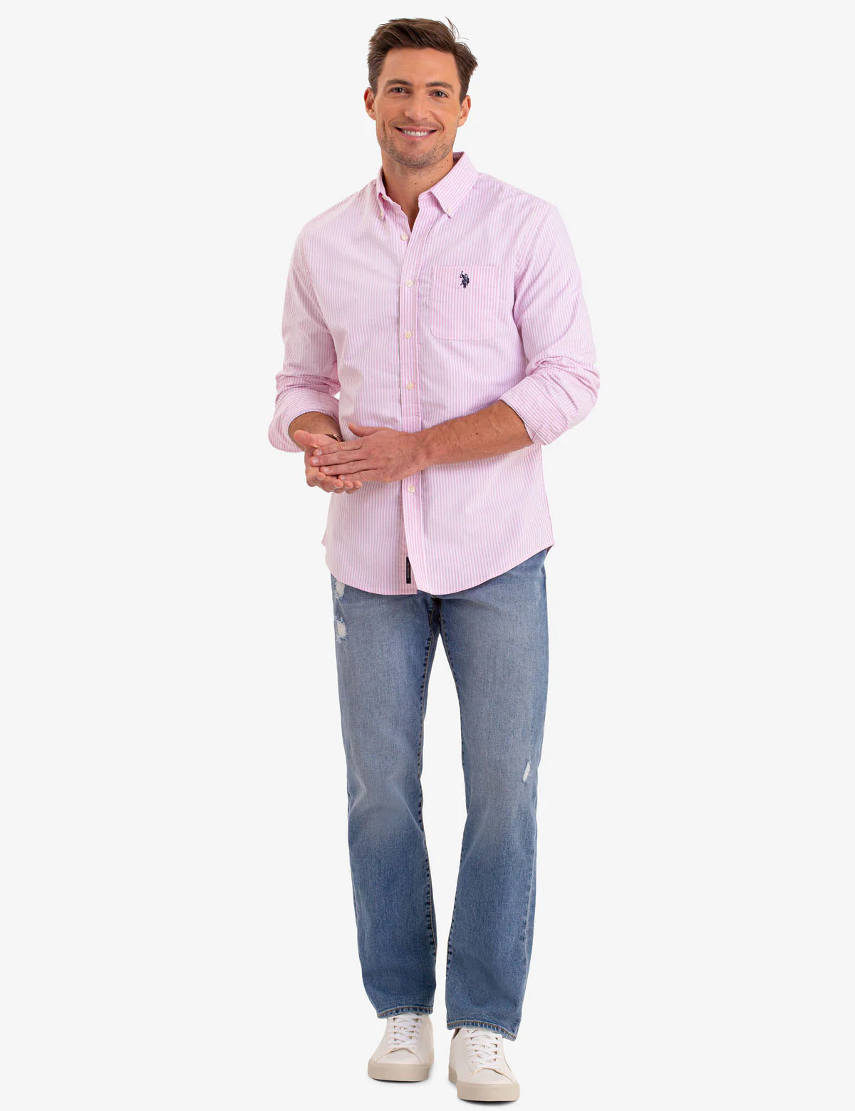 LONG SLEEVE STRIPED OXFORD SHIRT - Image 2