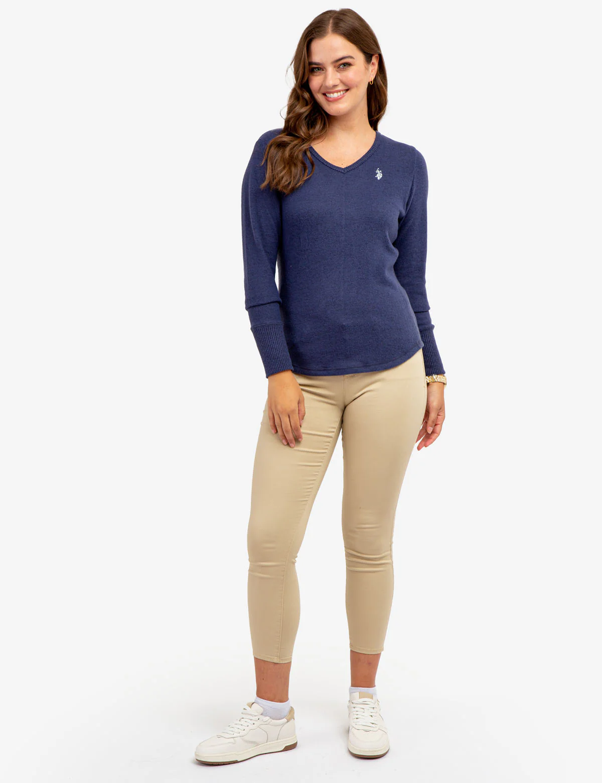SOFT LONG SLEEVE V-NECK HACCI TOP - Image 5