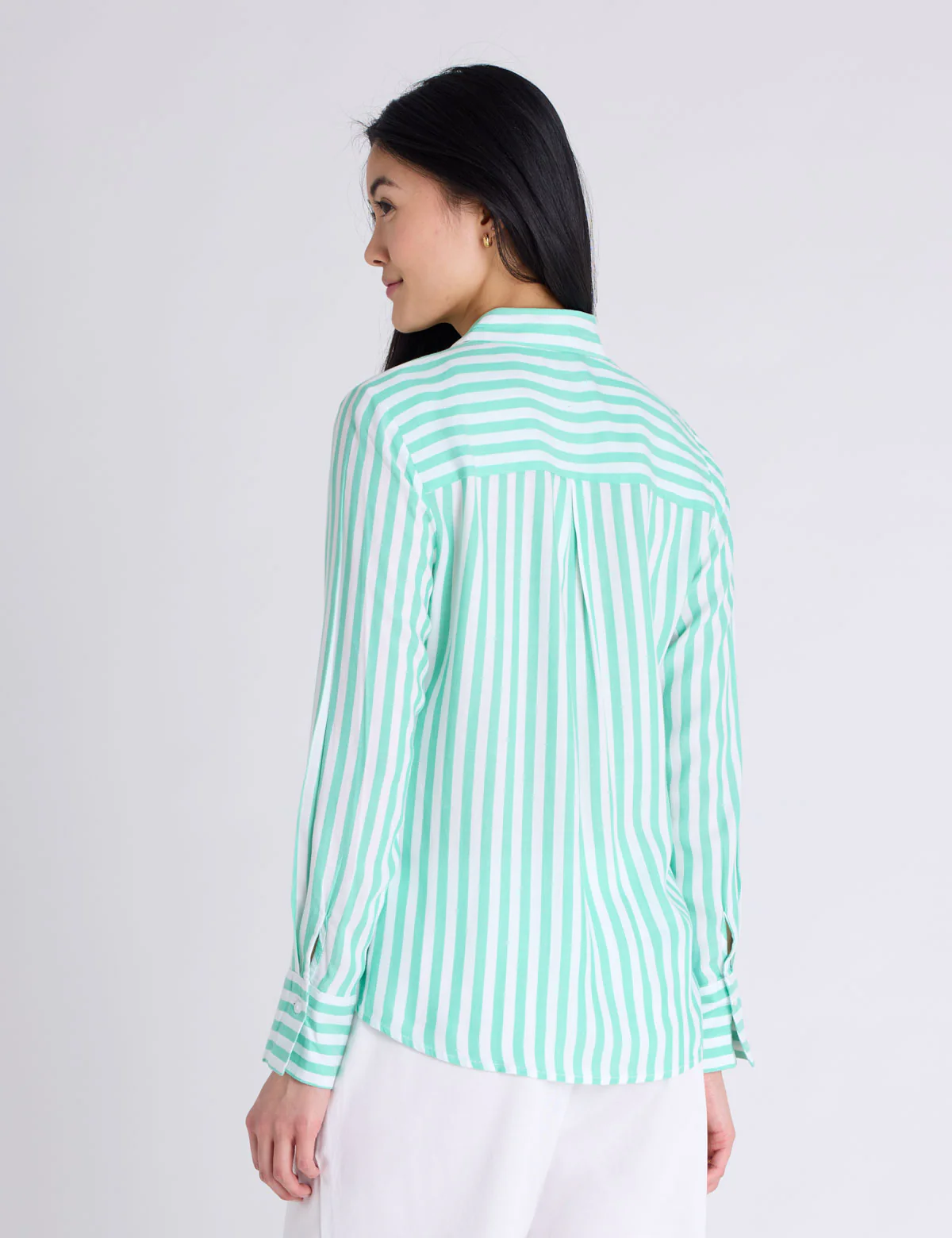 LONG SLEEVE Y-NECK STRIPE SHIRT - Image 10