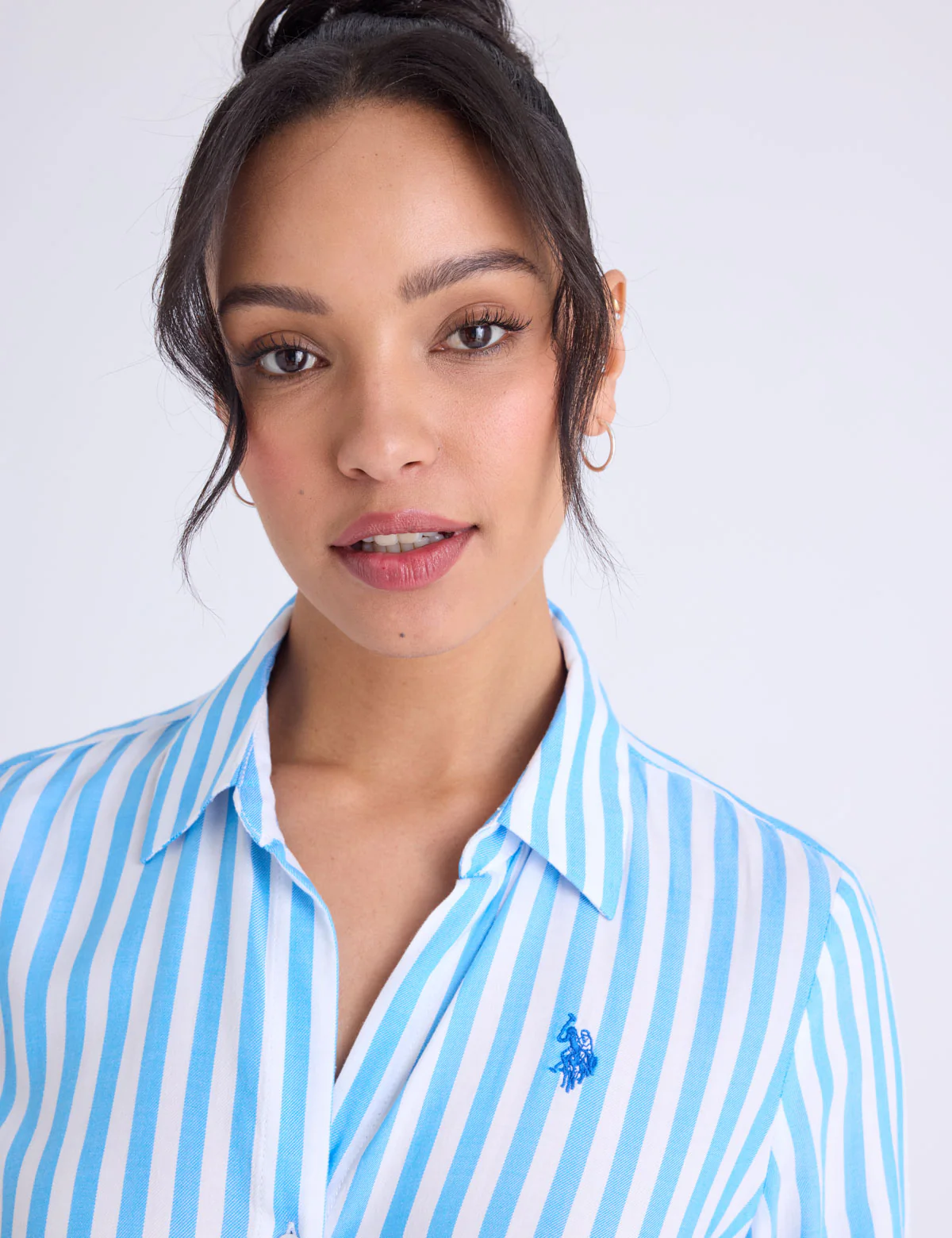 LONG SLEEVE Y-NECK STRIPE SHIRT - Image 3