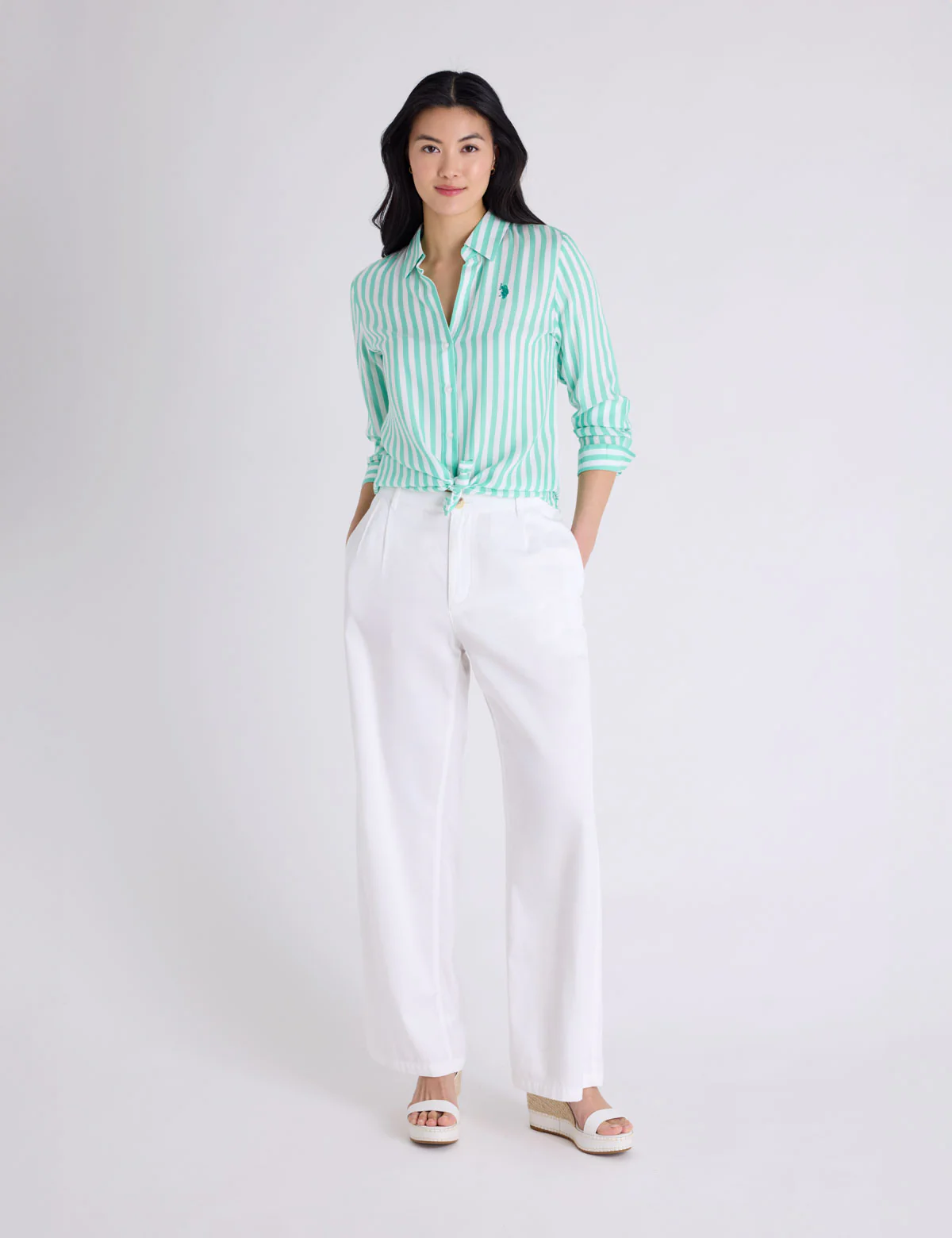 LONG SLEEVE Y-NECK STRIPE SHIRT - Image 7