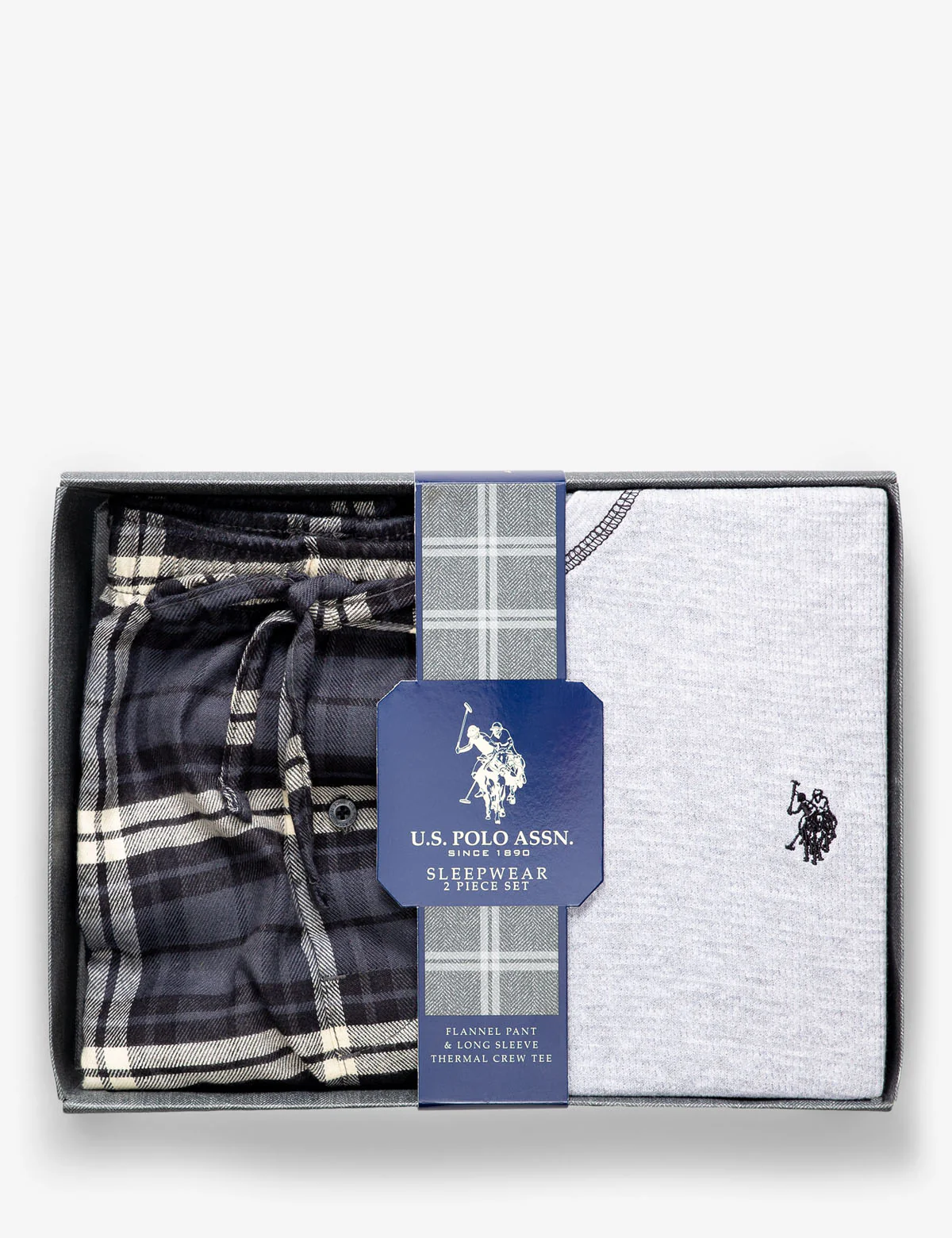 LOUNGE  SET: THERMAL TOP & PLAID PANTS - Image 3