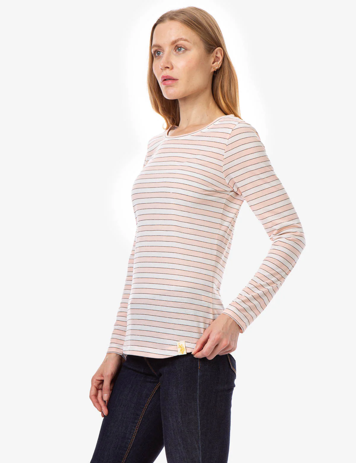 LUREX SHADOW STRIPE LONG SLEEVE T-SHIRT - Image 2