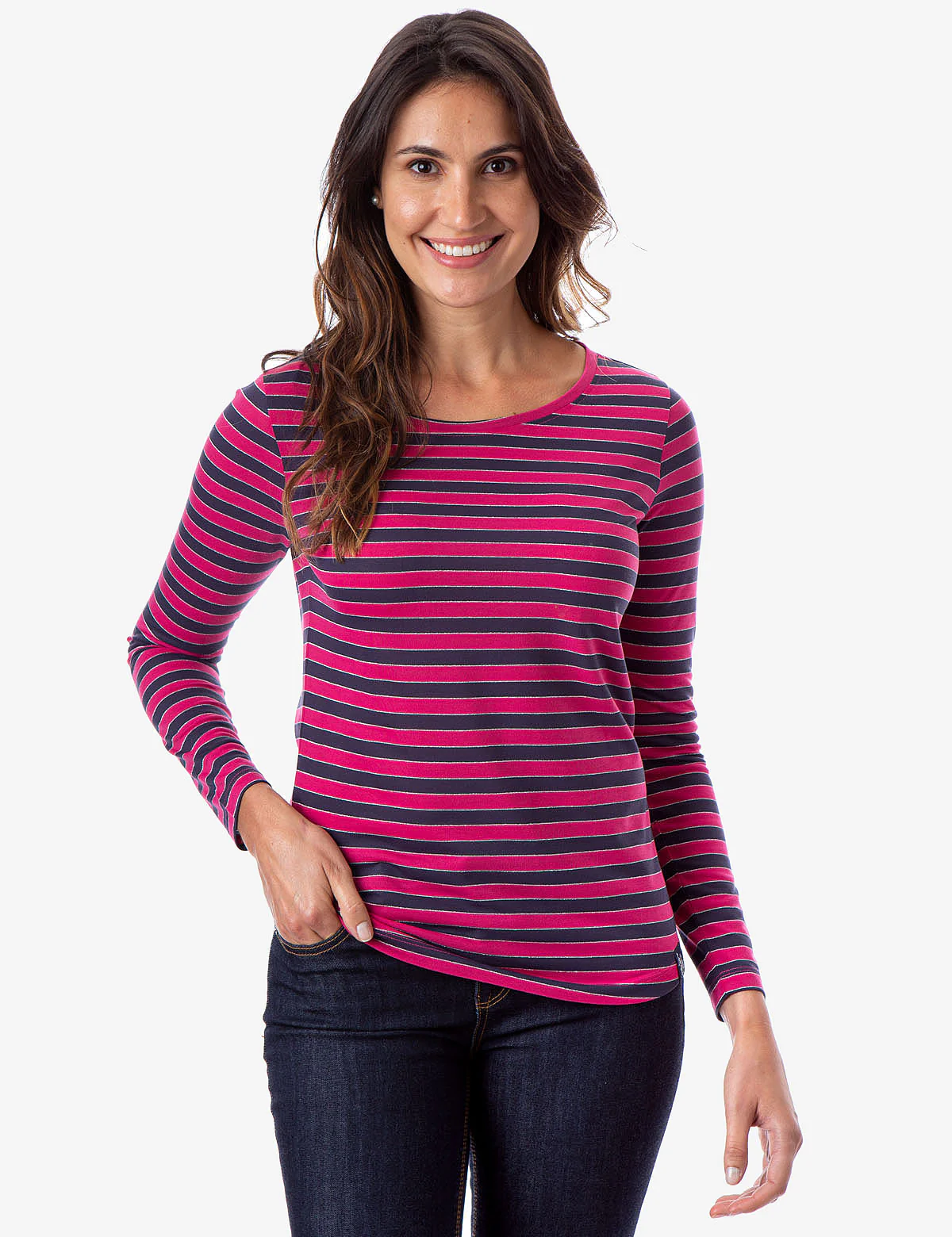 LUREX SHADOW STRIPE LONG SLEEVE T-SHIRT - Image 8