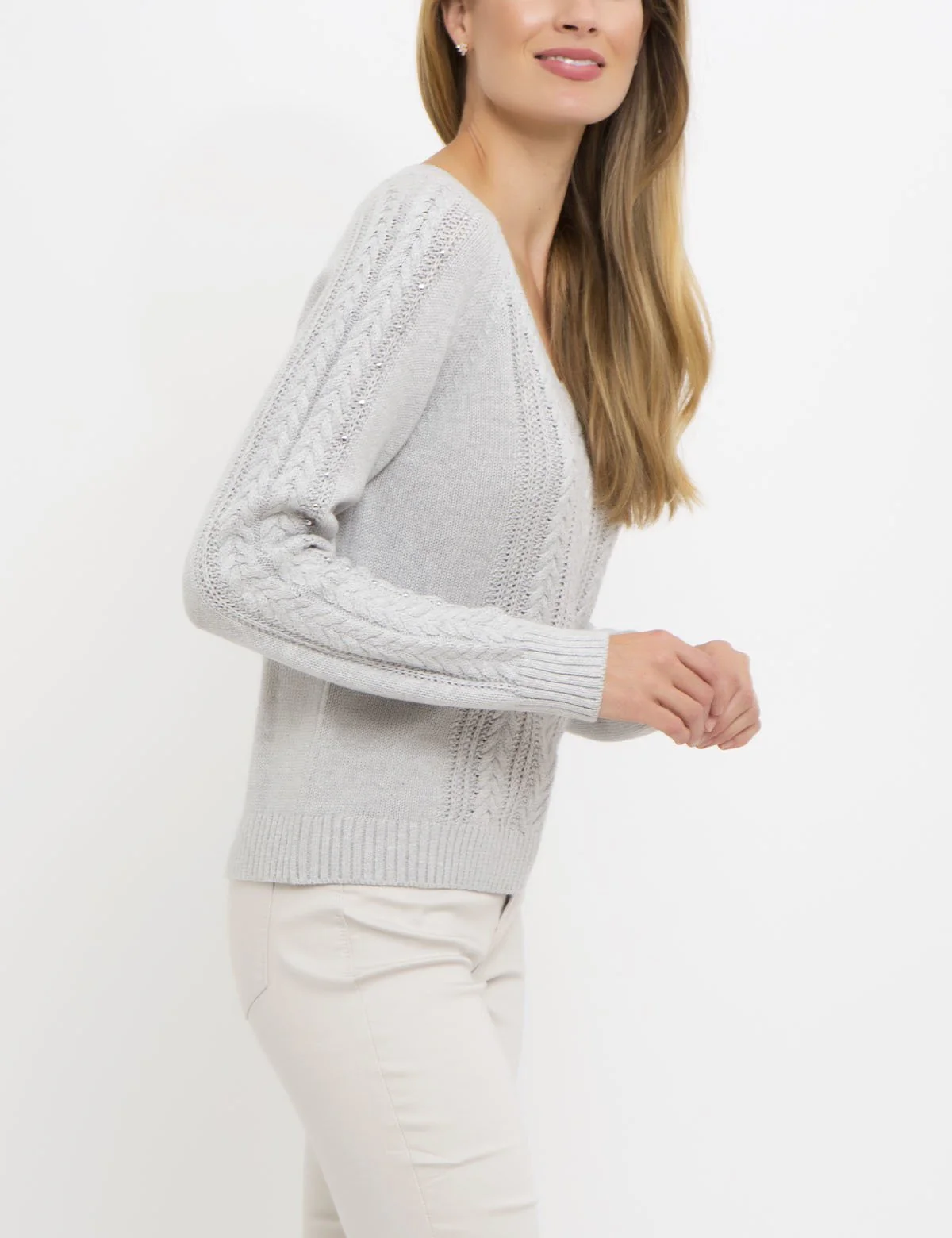 LUREX STUDS CABLE SWEATER - Image 11