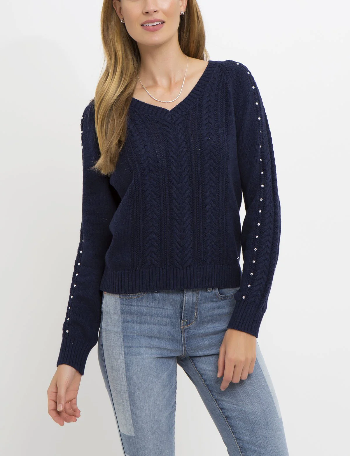 LUREX STUDS CABLE SWEATER - Image 5