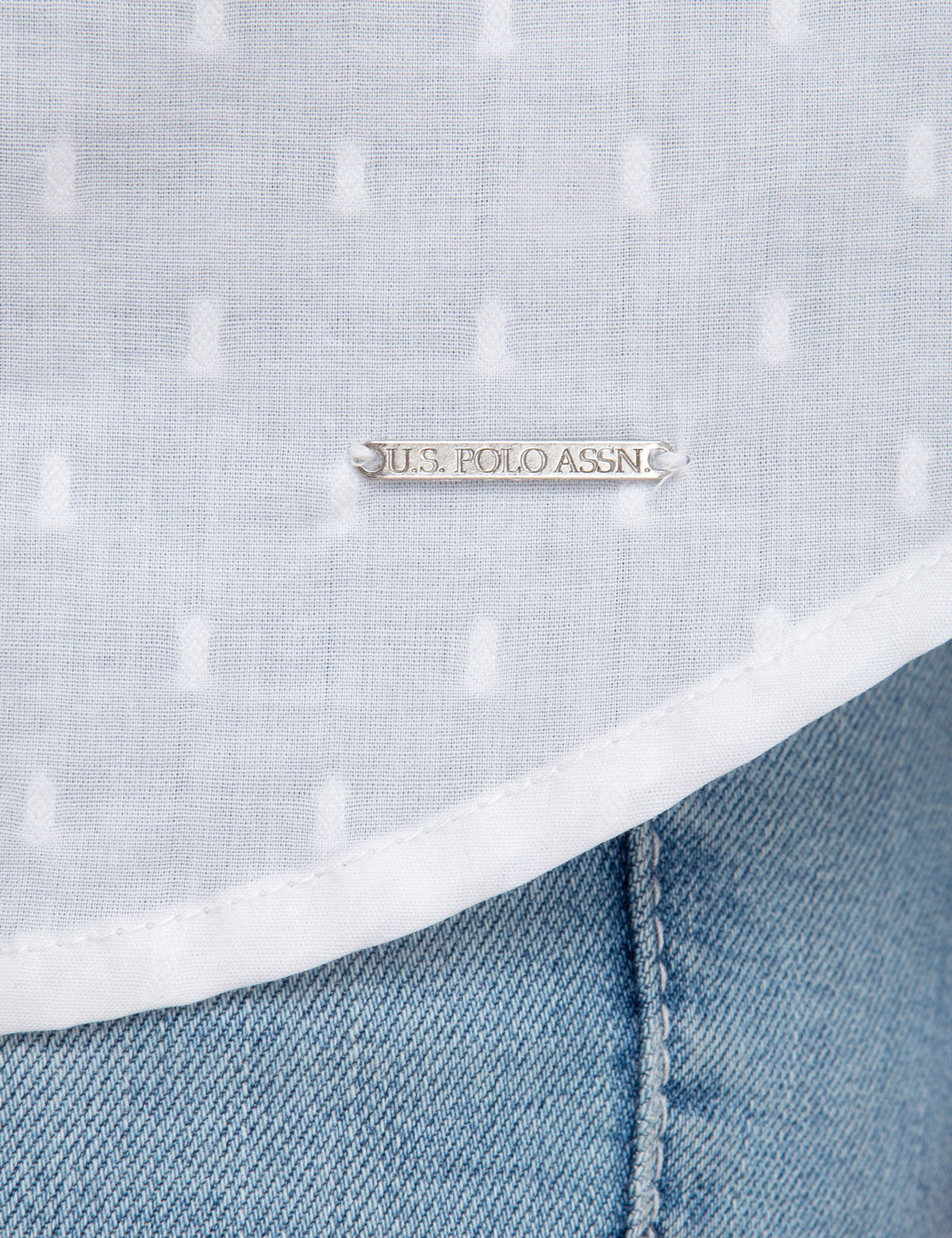 MANDARIN COLLAR DOBBY TOP - Image 12