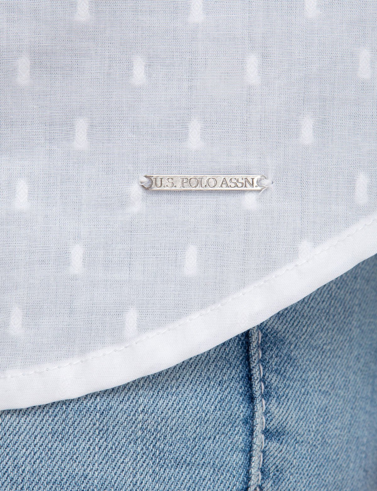 MANDARIN COLLAR DOBBY TOP - Image 3