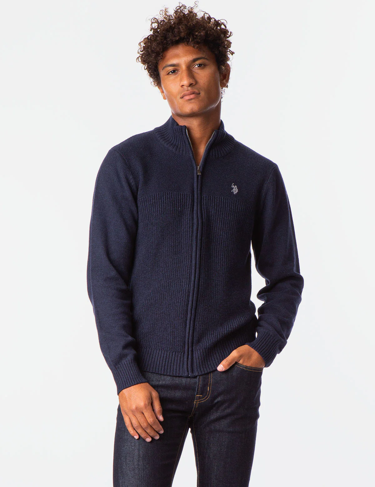 MARL TEXTURED FULL ZIP SWEATER - Image 6