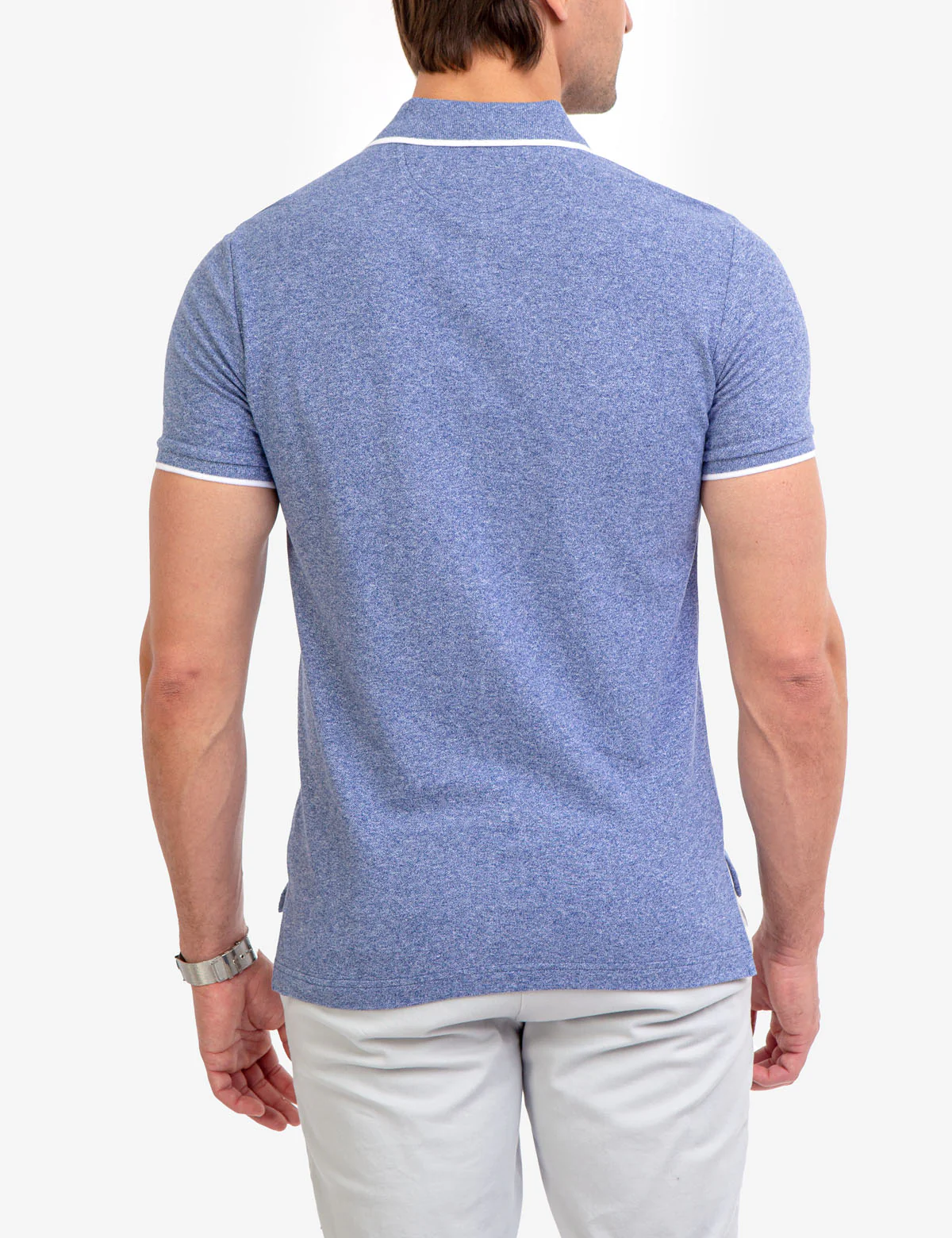 MARLED YARN POLO SHIRT WITH EMBROIDERED CREST - Image 14