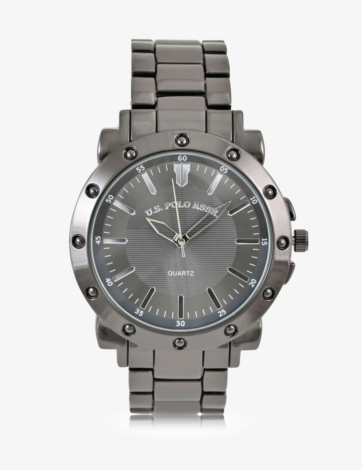 MEN LARGE GUNMETAL ANALOG BRACELET WATCH - Image 2