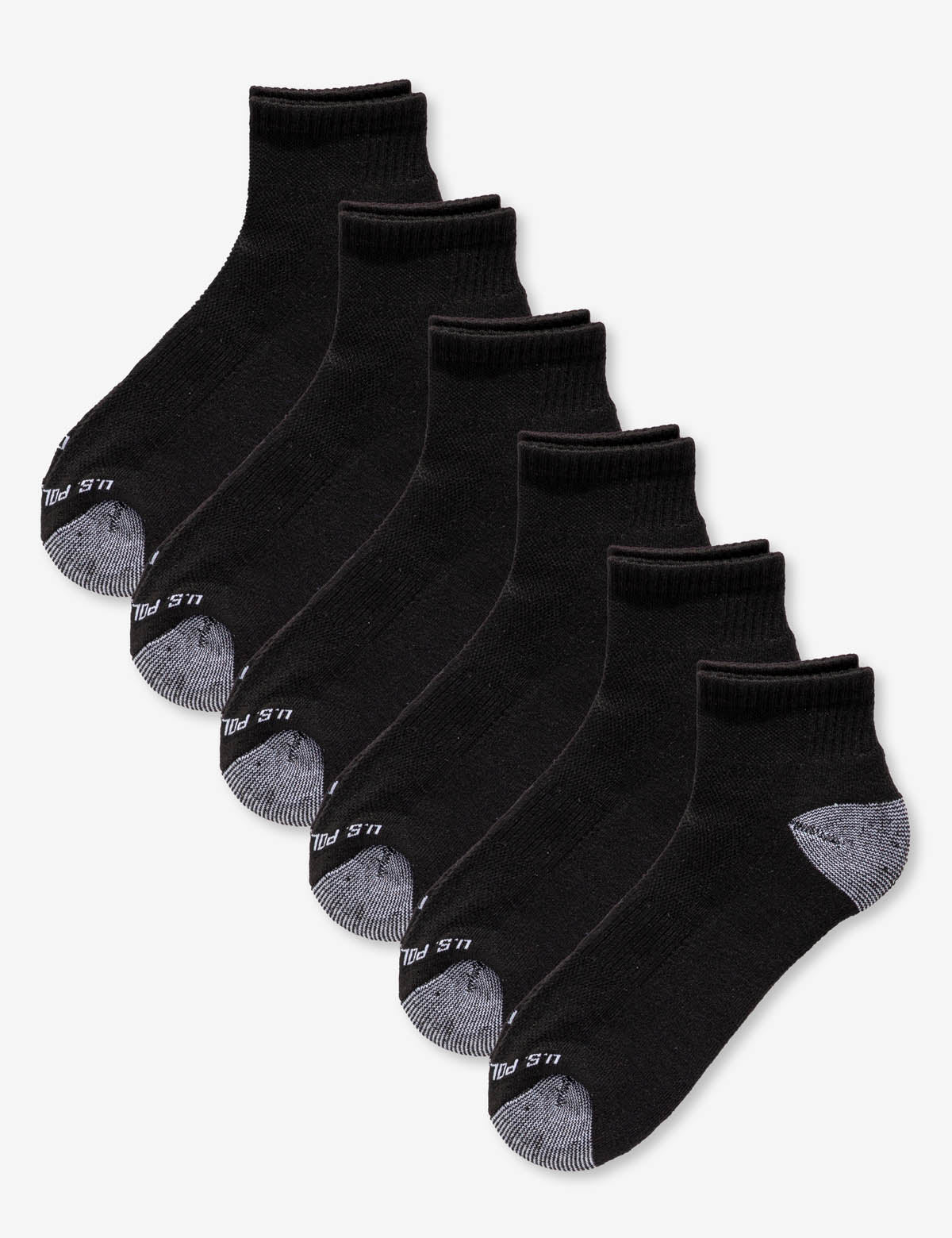 MENS 6PK QUARTER CREW SOCKS