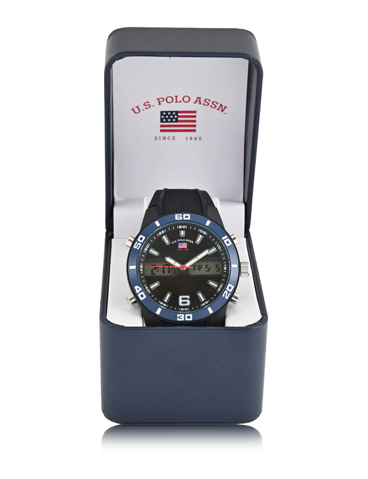 MEN'S BLACK AND BLUE RUBBER STRAP ANA DIGI WATCH - Image 3