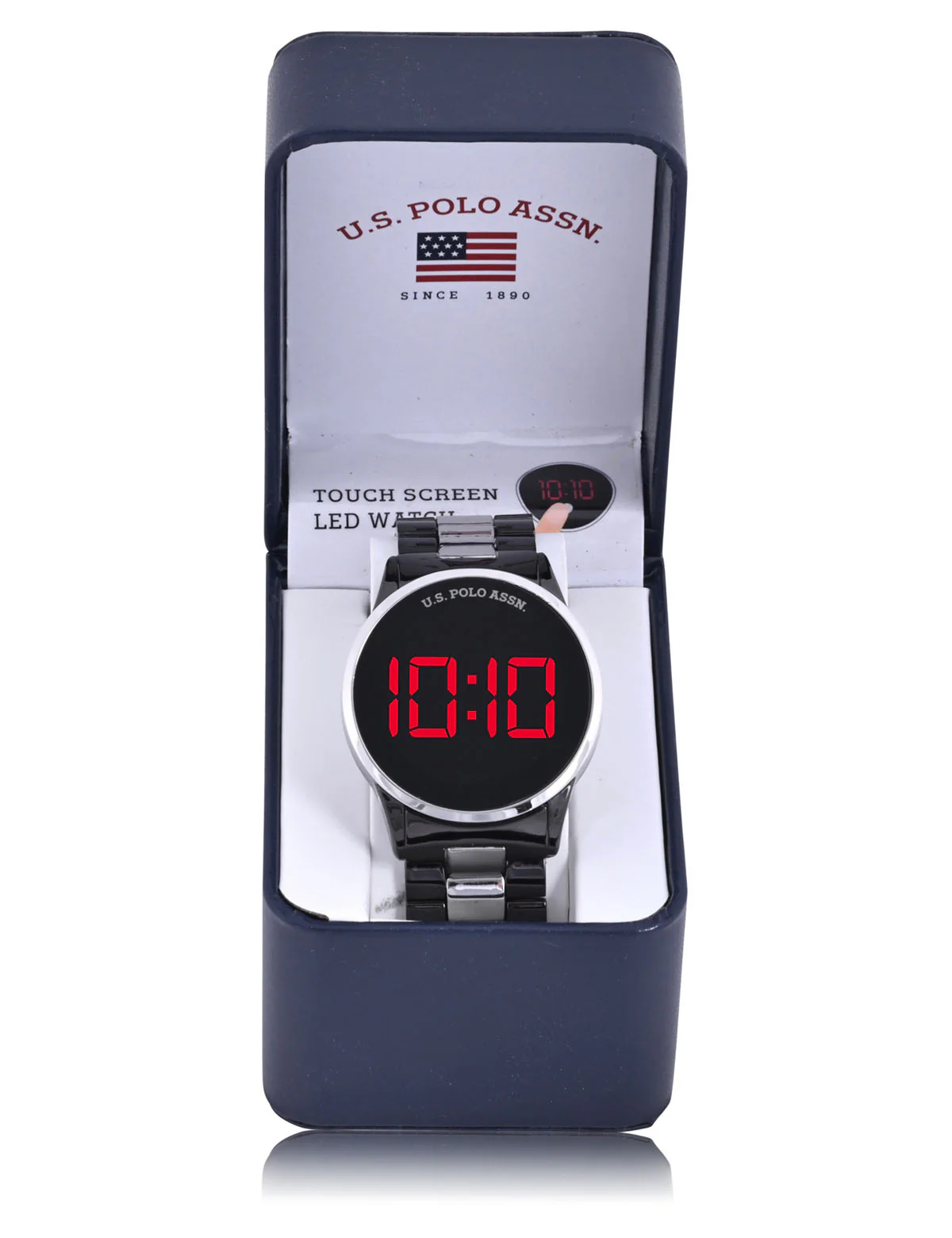MEN'S BLACK SILVER TWO TONE LED BRACELET WATCH - Image 2