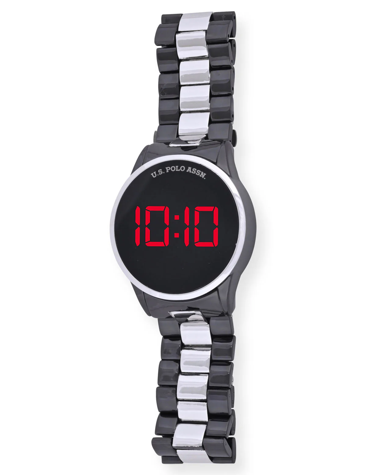 MEN'S BLACK SILVER TWO TONE LED BRACELET WATCH - Image 3