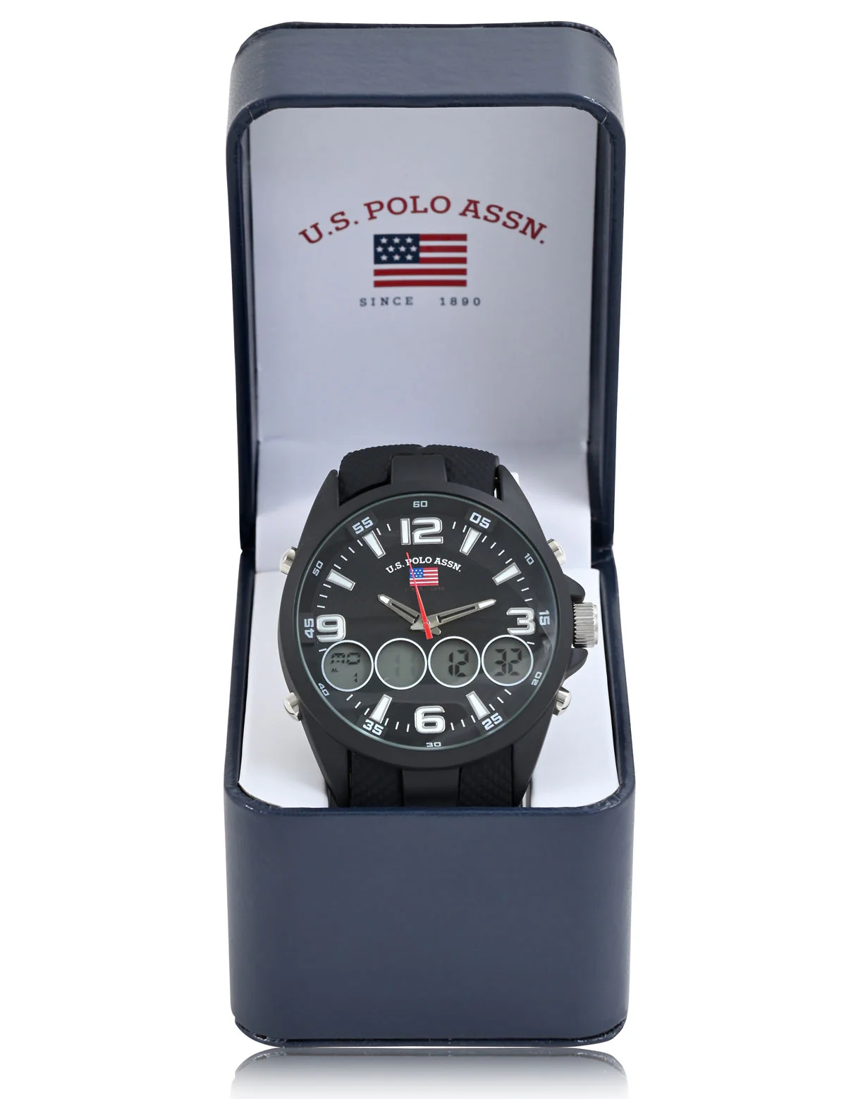 MEN'S BLACK STRAP ANA DIGI SPORTS WATCH - Image 2