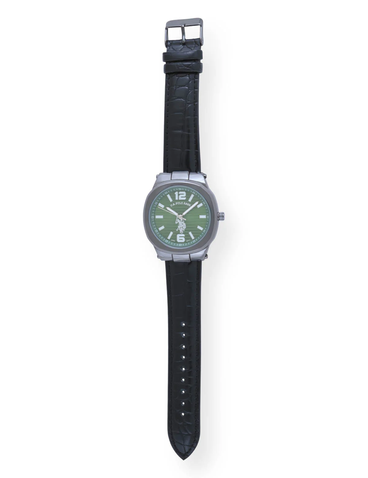 MEN'S BLACK STRAP WITH GREEN DIAL ANALOG WATCH - Image 4