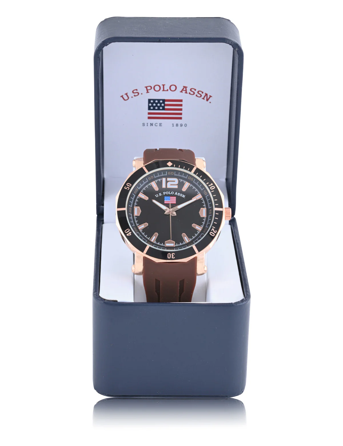MEN'S BROWN STRAP AND BLACK DIAL WATCH - Image 2